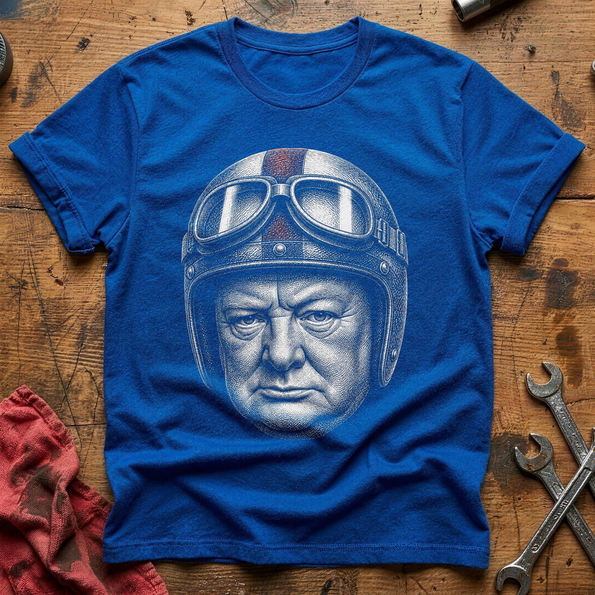 Leather & Goggles T-Shirt - Royal