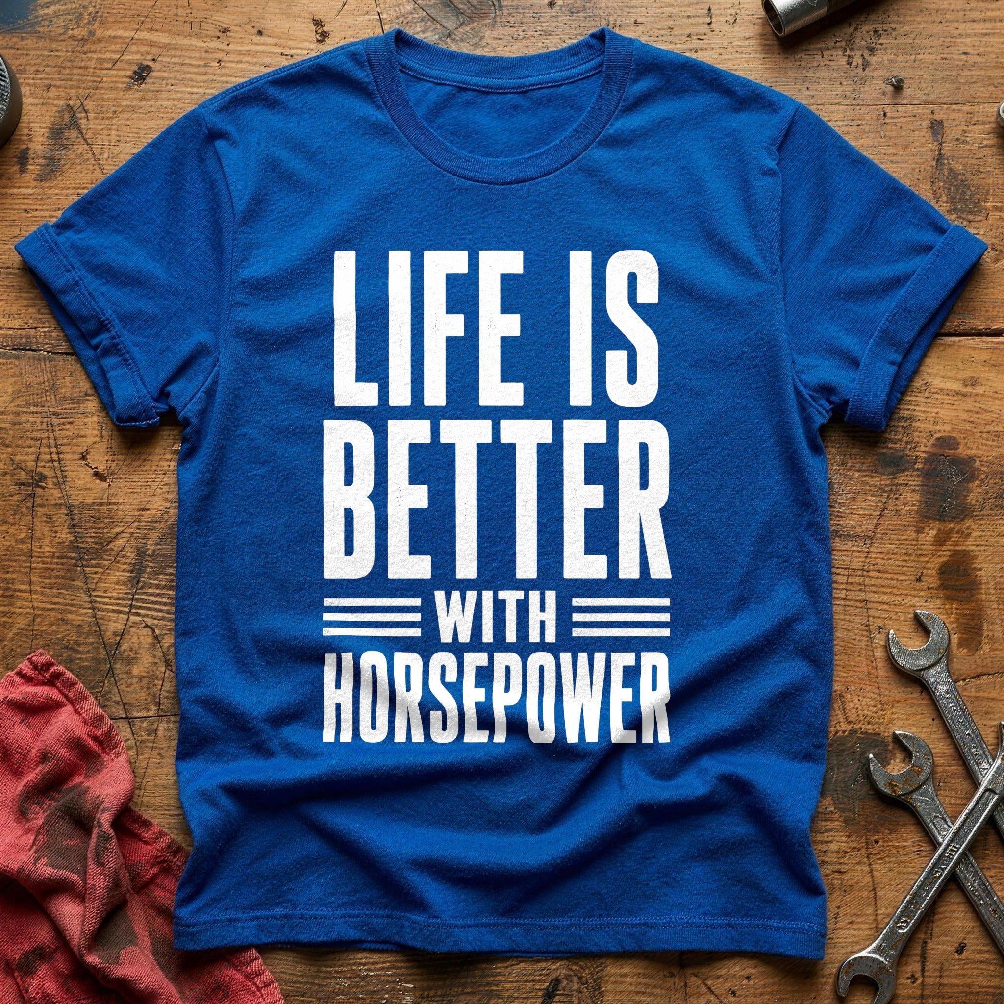 Life Better Horsepower 35 T-Shirt - Royal