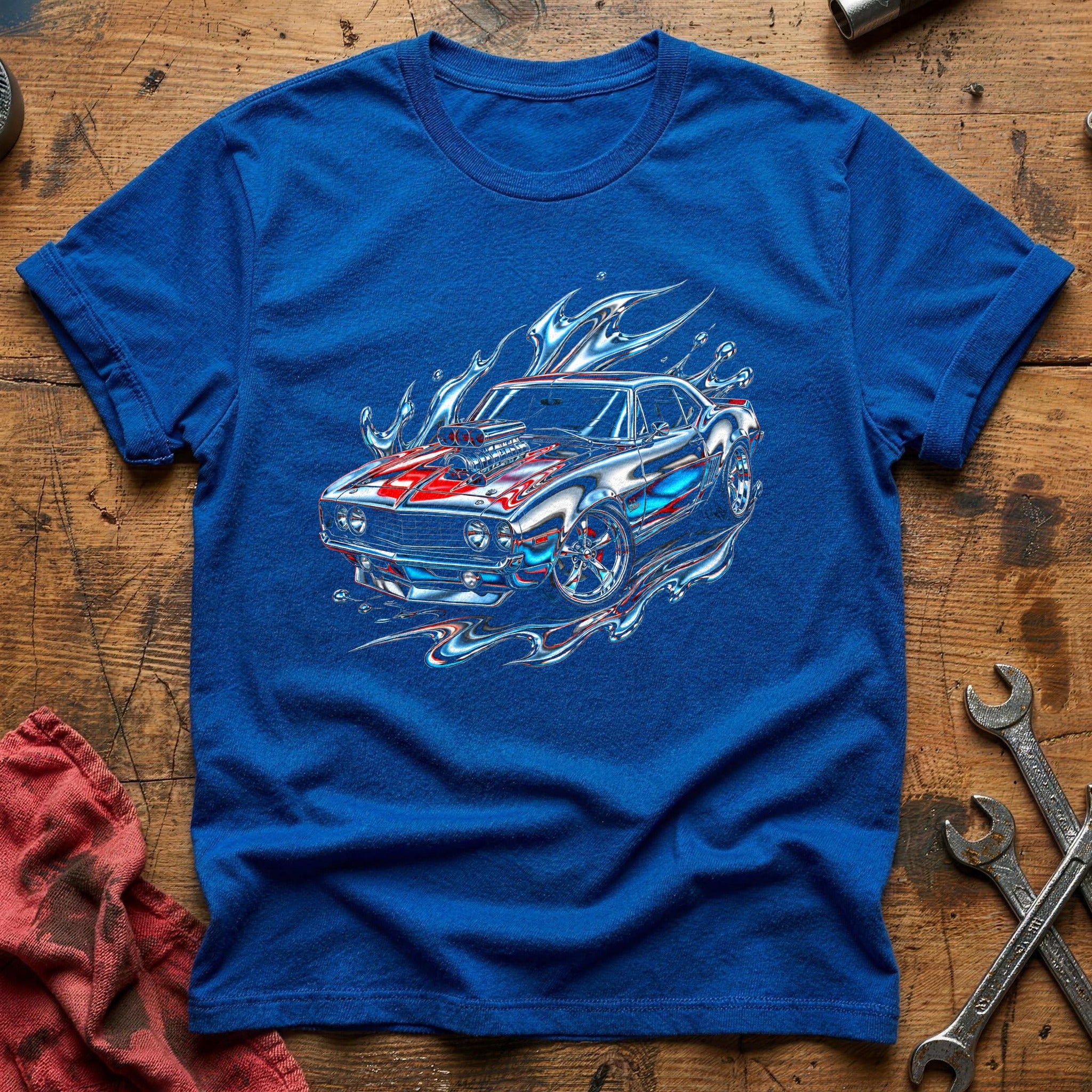 Liquid Chrome Muscle T-Shirt - Royal