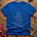 Minimal Line Car Tree 52 T-Shirt - Royal