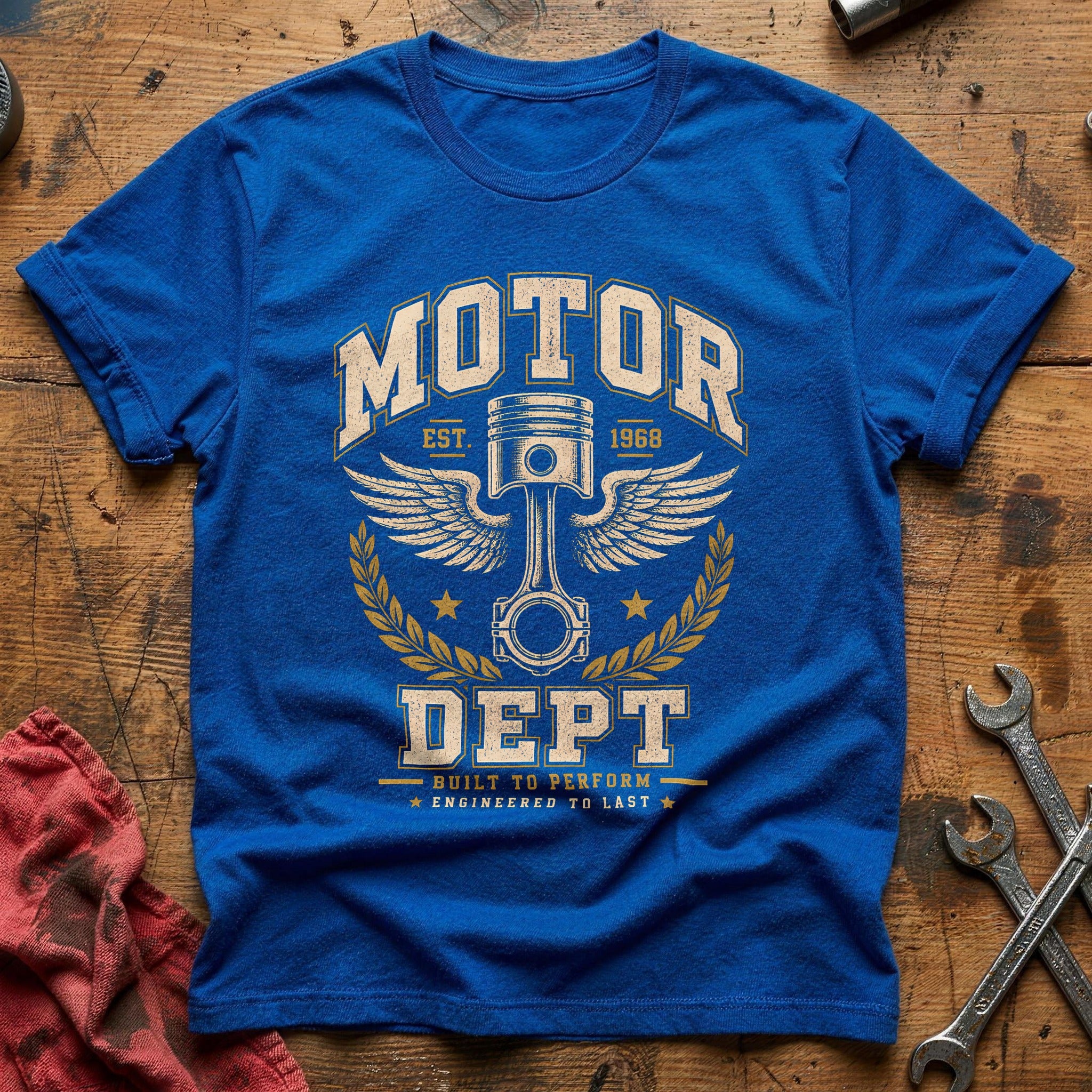 Motor Dept Est 1968 T-Shirt - Royal
