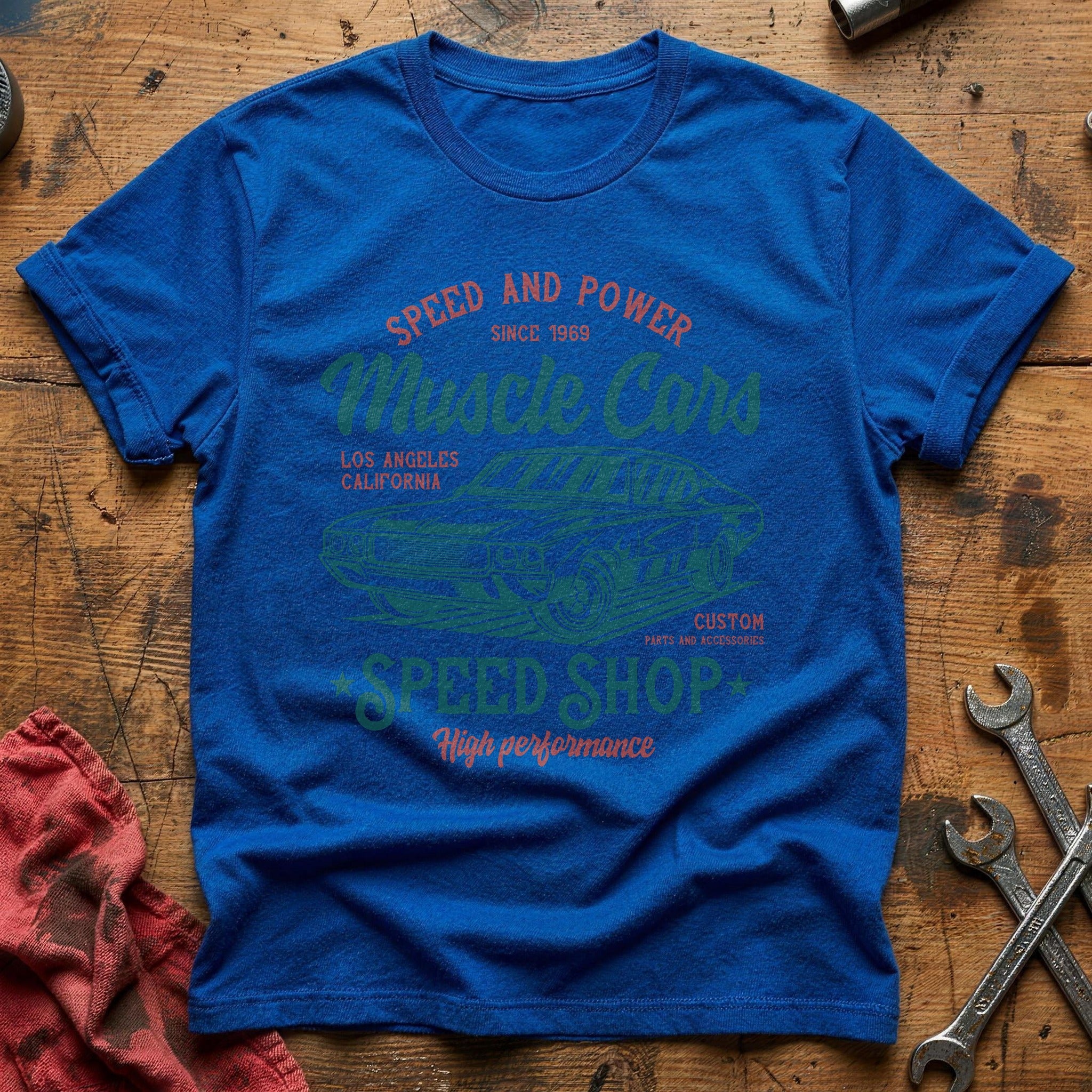 Muscle car speed shop T-Shirt - Royal