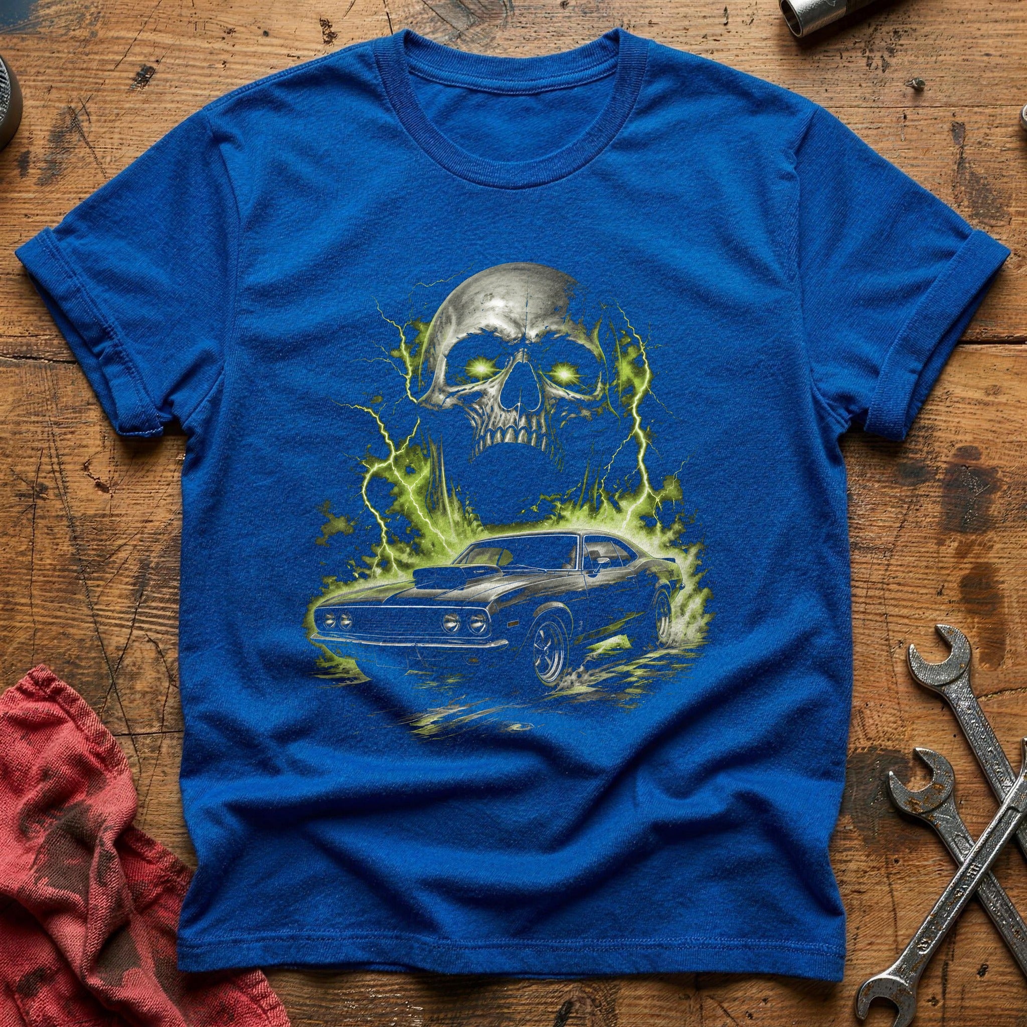 Musclecar Screaming Skull 10 T-Shirt - Royal