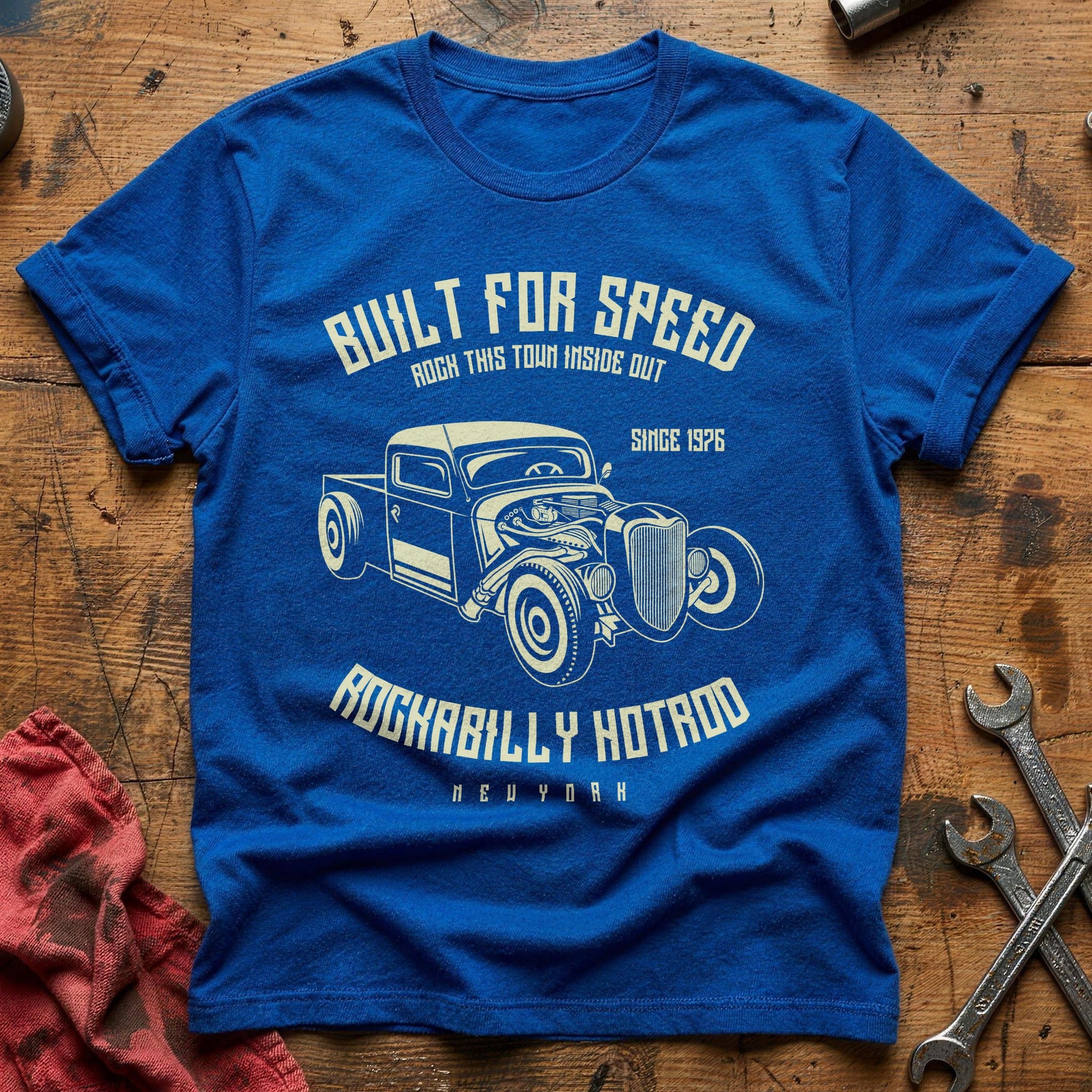 NY rockabilly hotrod T-Shirt - Royal