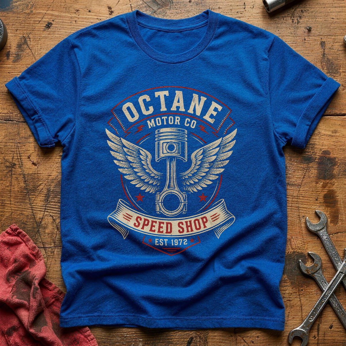Octane Motor Co Emblem 32 T-Shirt - Royal