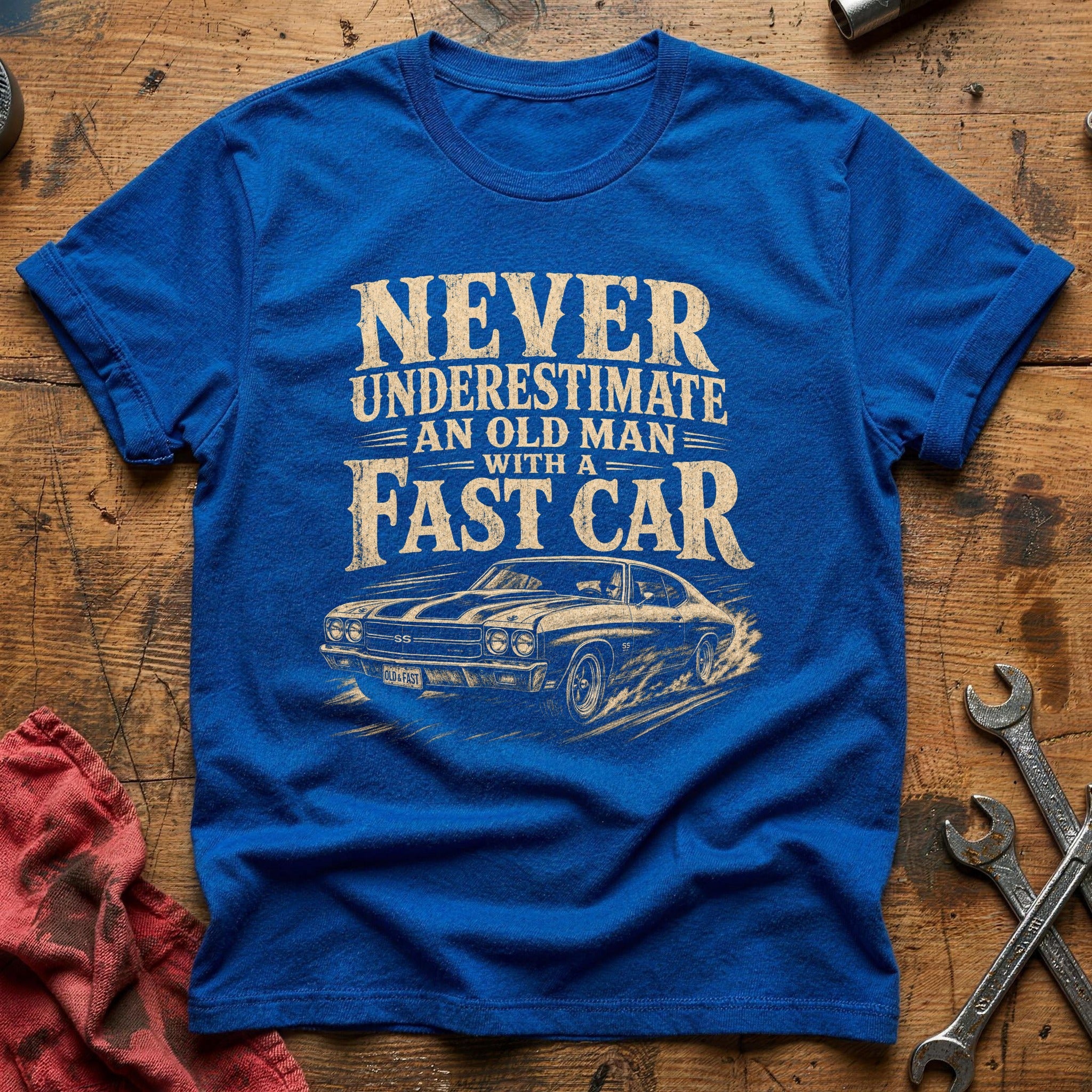 Old Man, Fast Car T-Shirt - Royal