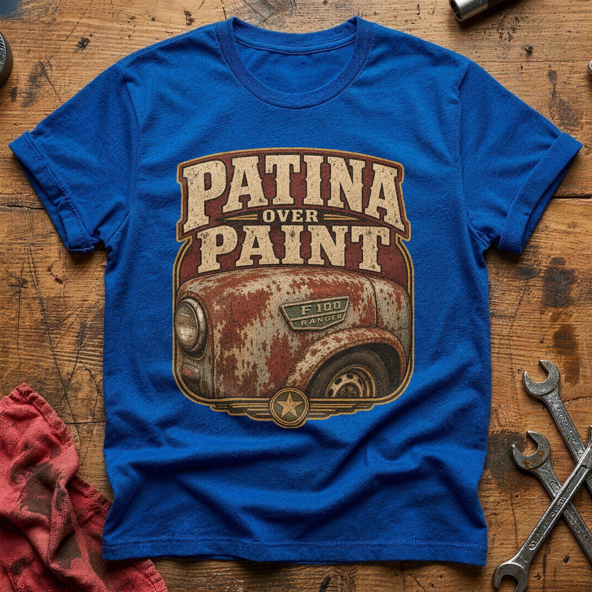Patina Over Paint T-Shirt - Royal