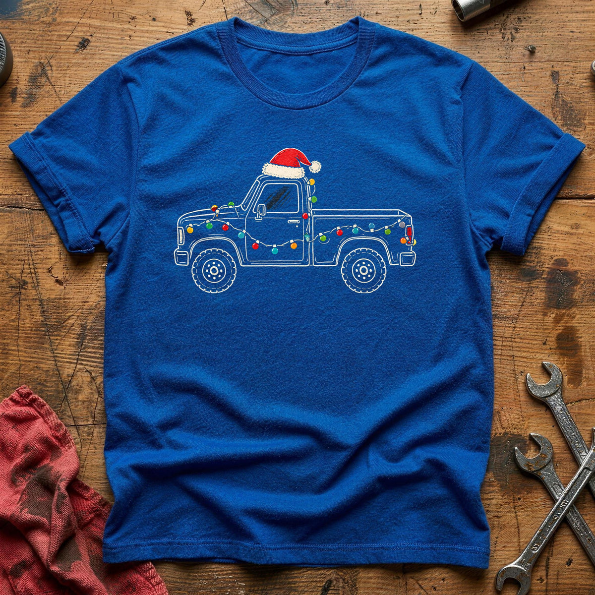 Pickup Truck Christmas Lights 18 T-Shirt - Royal