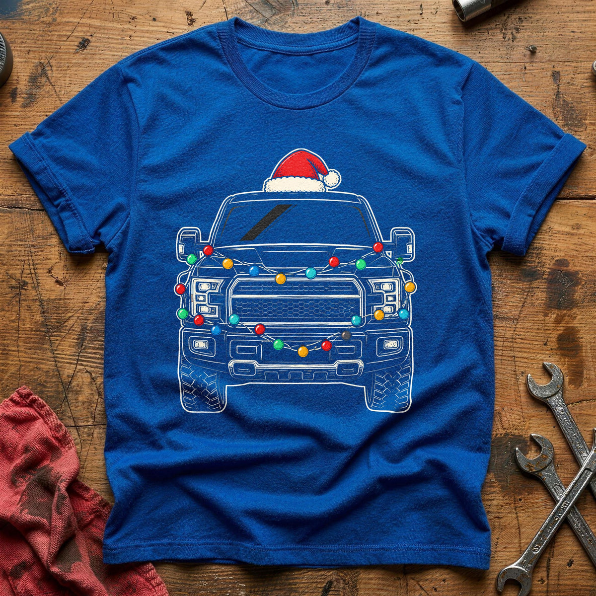 Pickup Truck Christmas Lights 64 T-Shirt - Royal