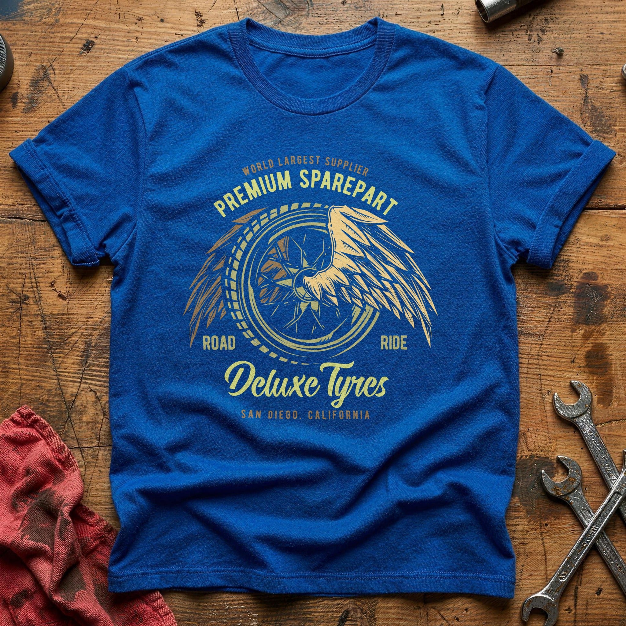 Premium spare parts deluxe tyres T-Shirt - Royal