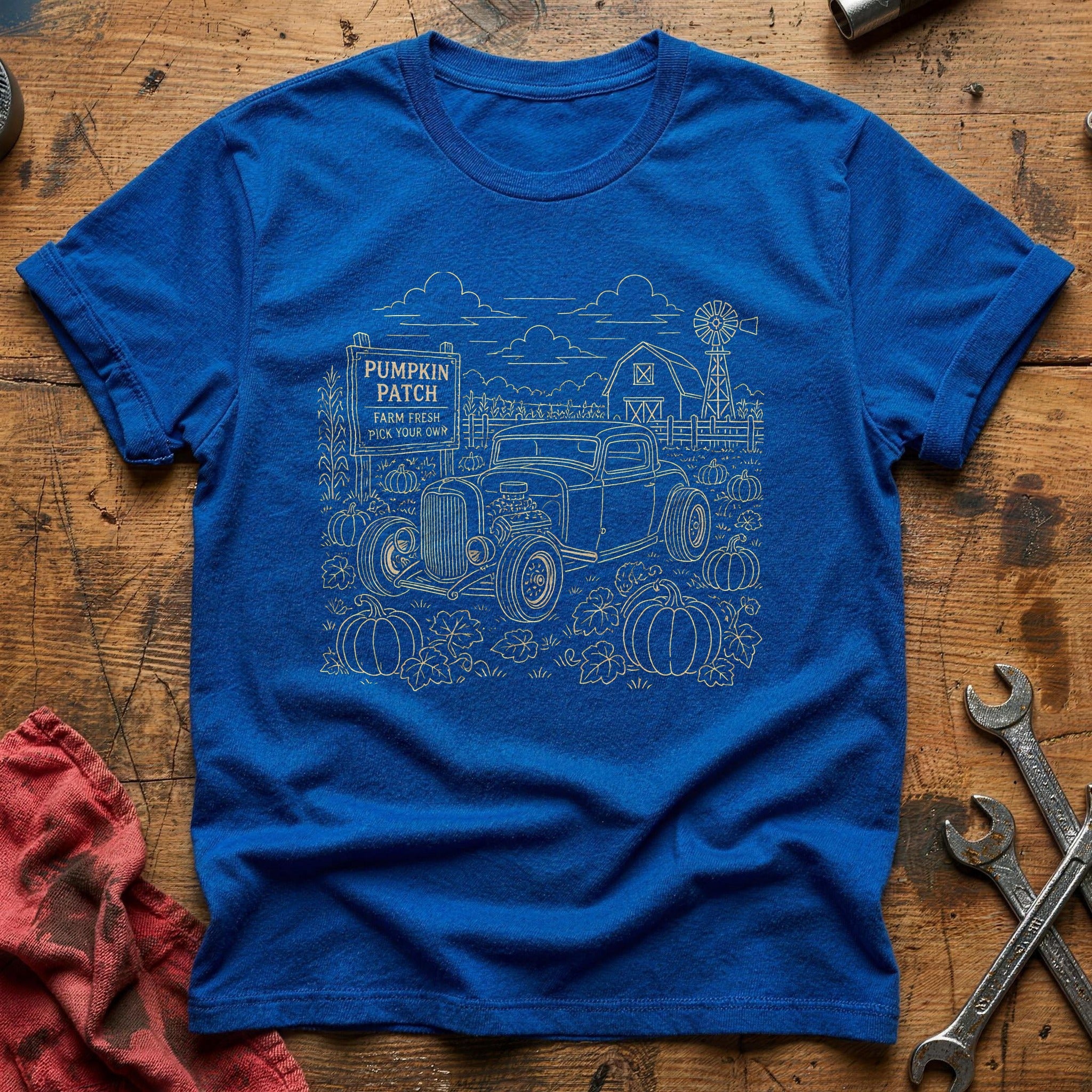 Pumpkin Patch Hotrod 50 T-Shirt - Royal