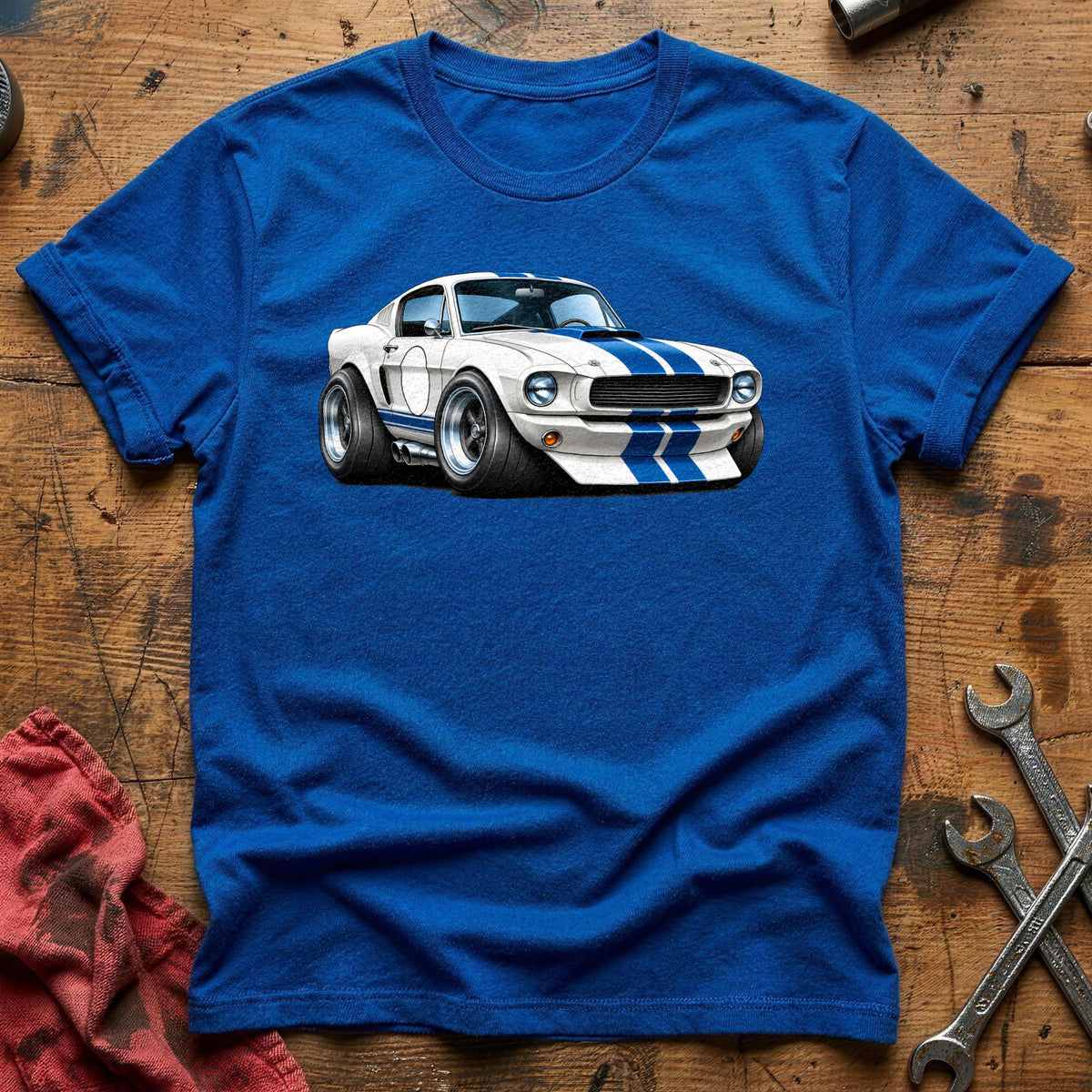Racing Stripes Fastback 77 T-Shirt - Royal