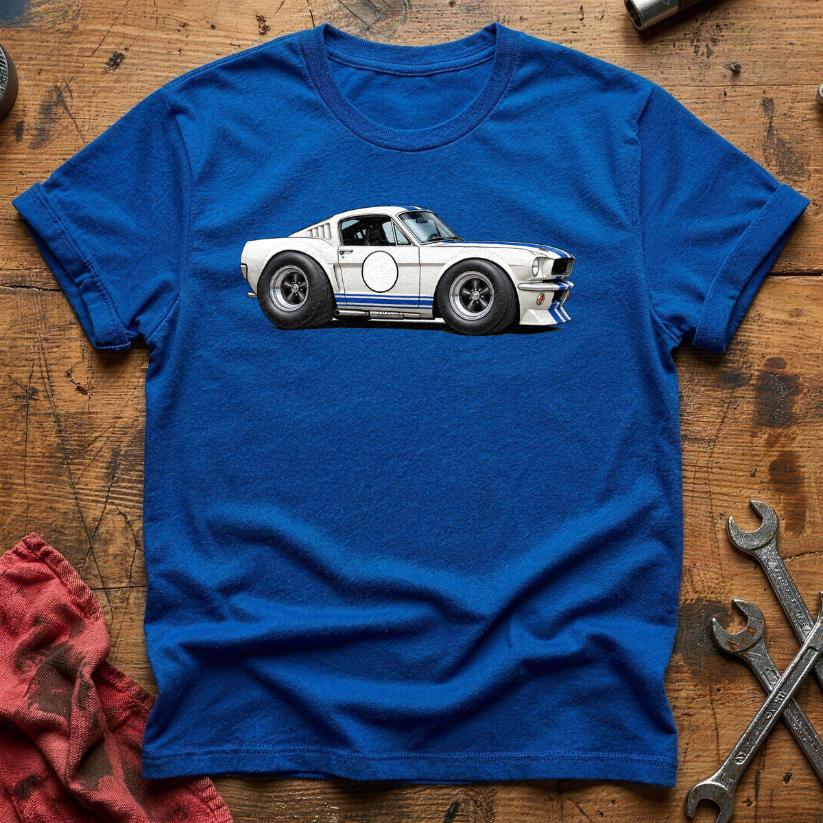 Racing Stripes Fastback 78 T-Shirt - Royal