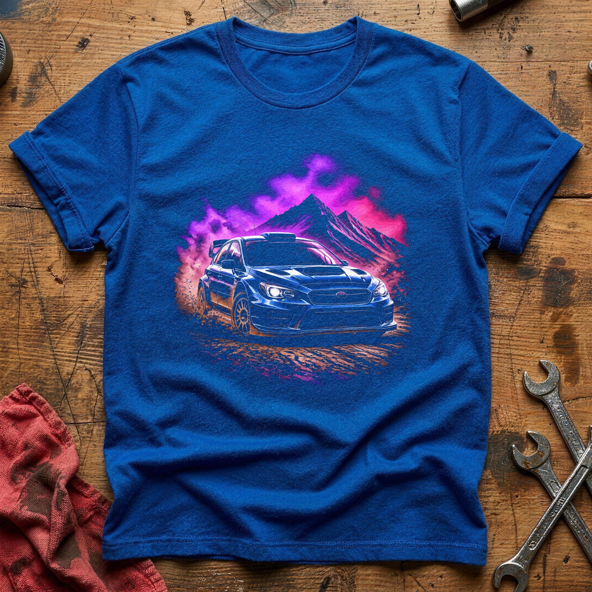 Rally Car Mountain T-Shirt - Royal