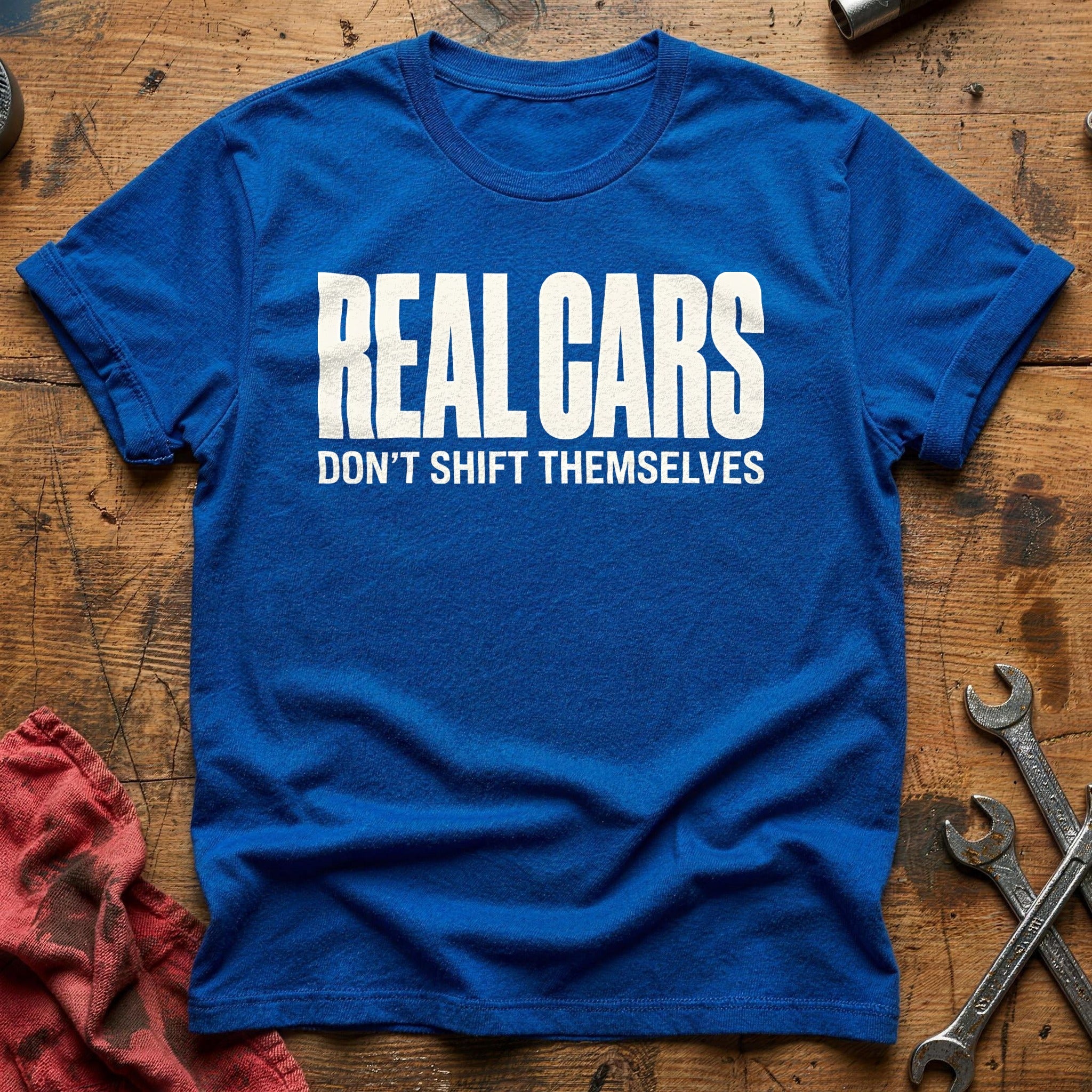 Real Cars Dont Shift Themselves 73 T-Shirt - Royal