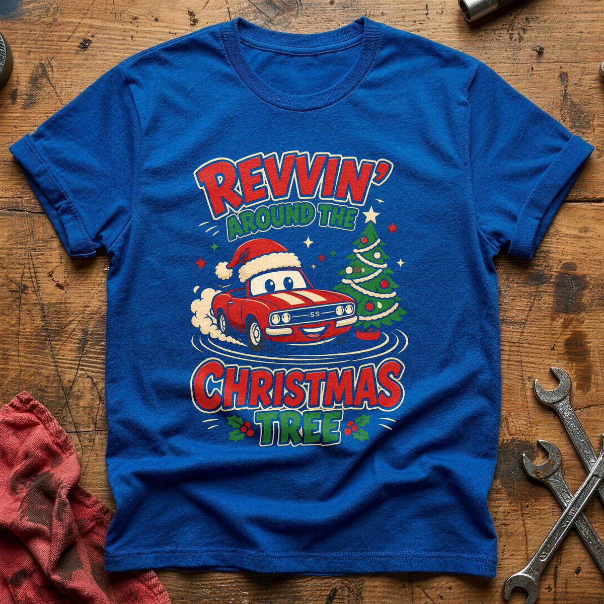 Revvin' Around The Christmas Tree 49 T-Shirt - Royal