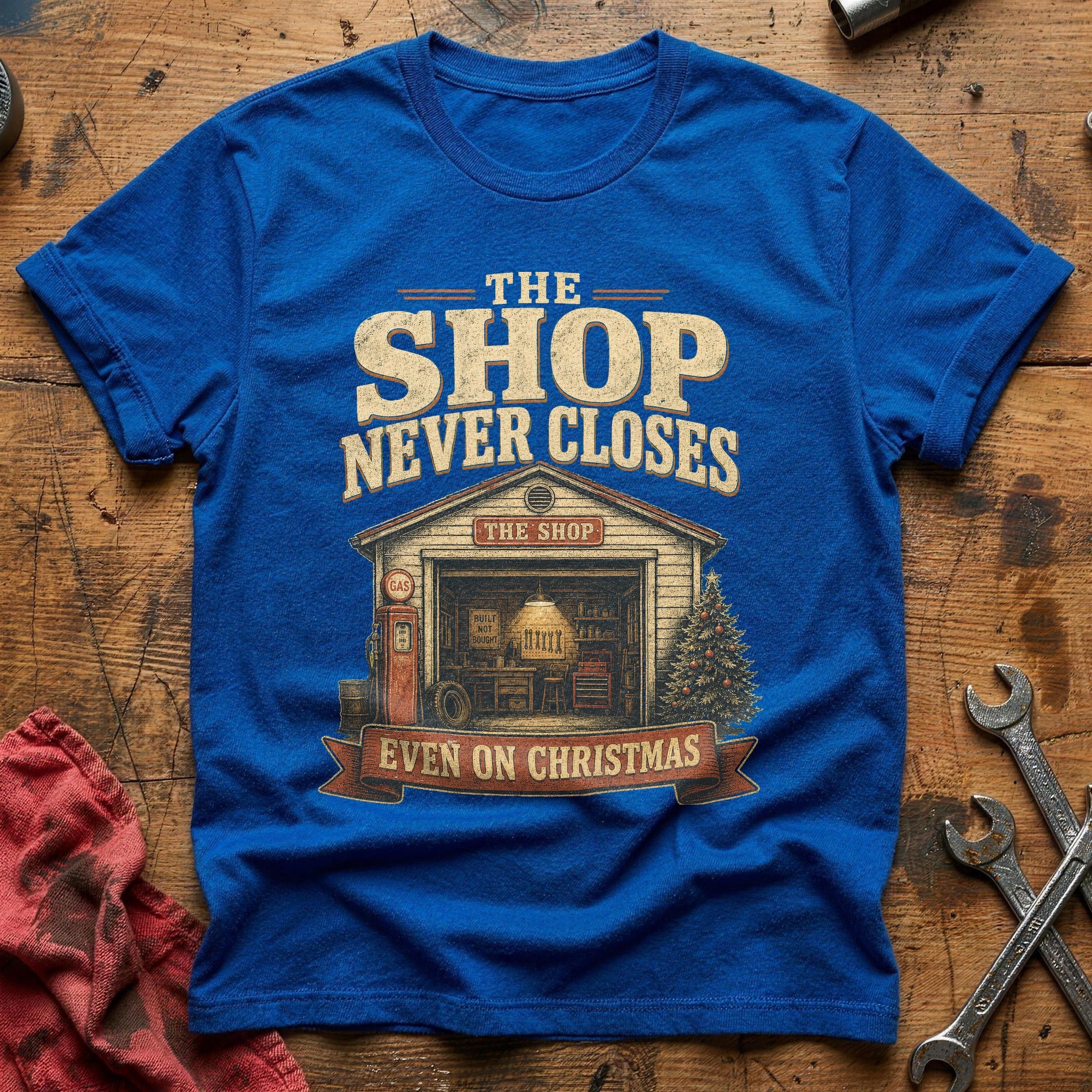 Shop Never Closes T-Shirt - Royal