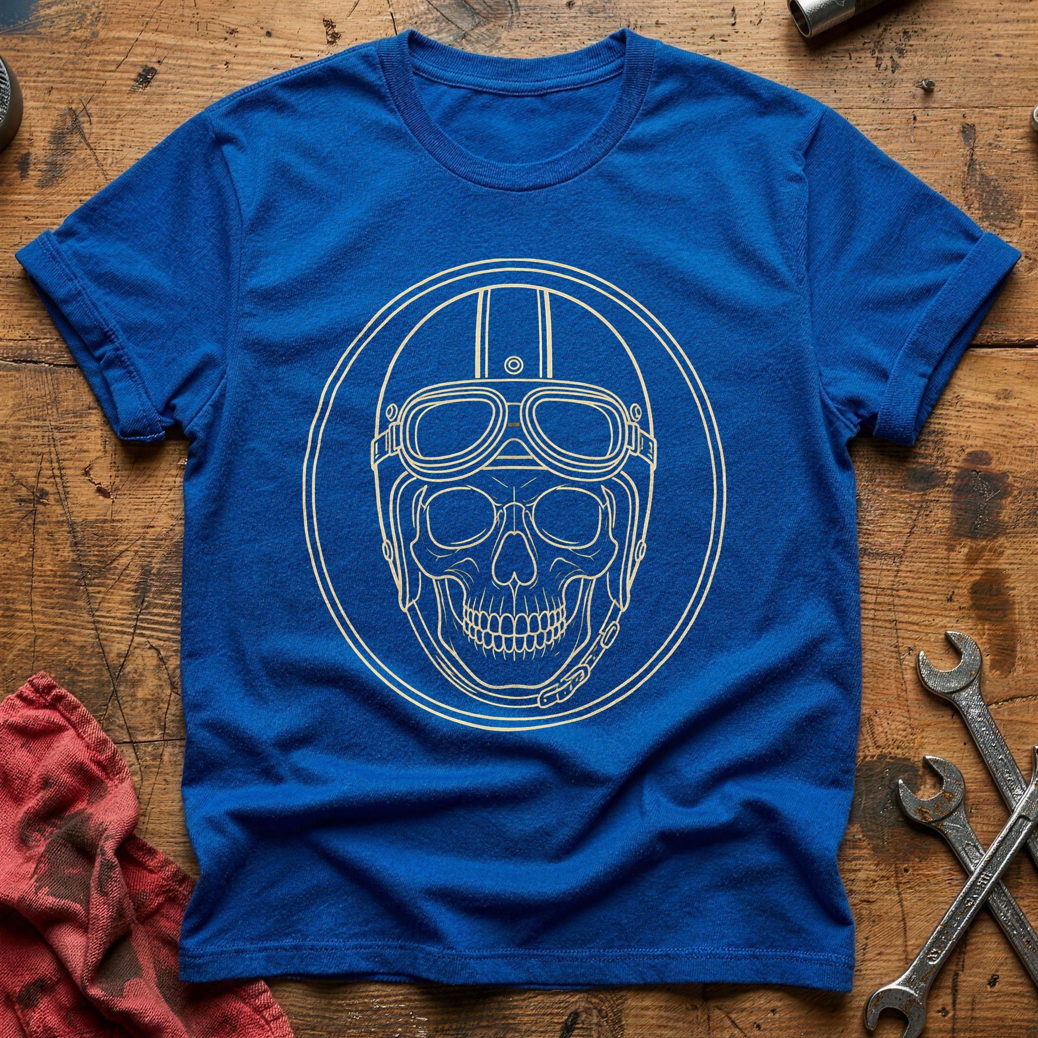 Skull Racing Helmet 67 T-Shirt - Royal
