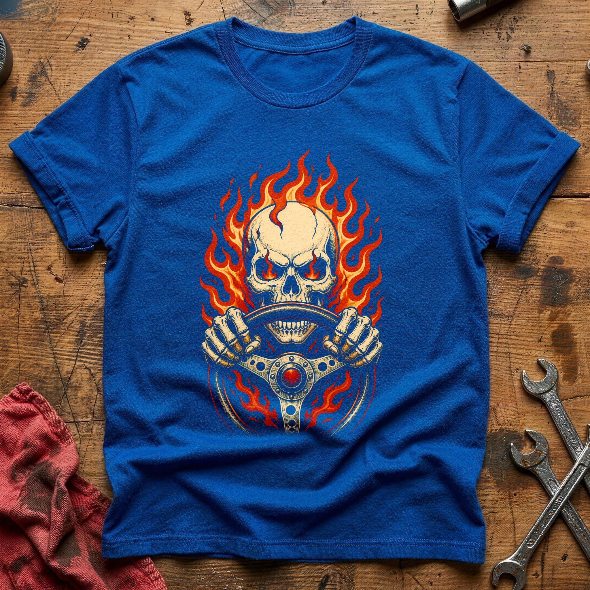 Skull Wheel Flash 77 T-Shirt - Royal