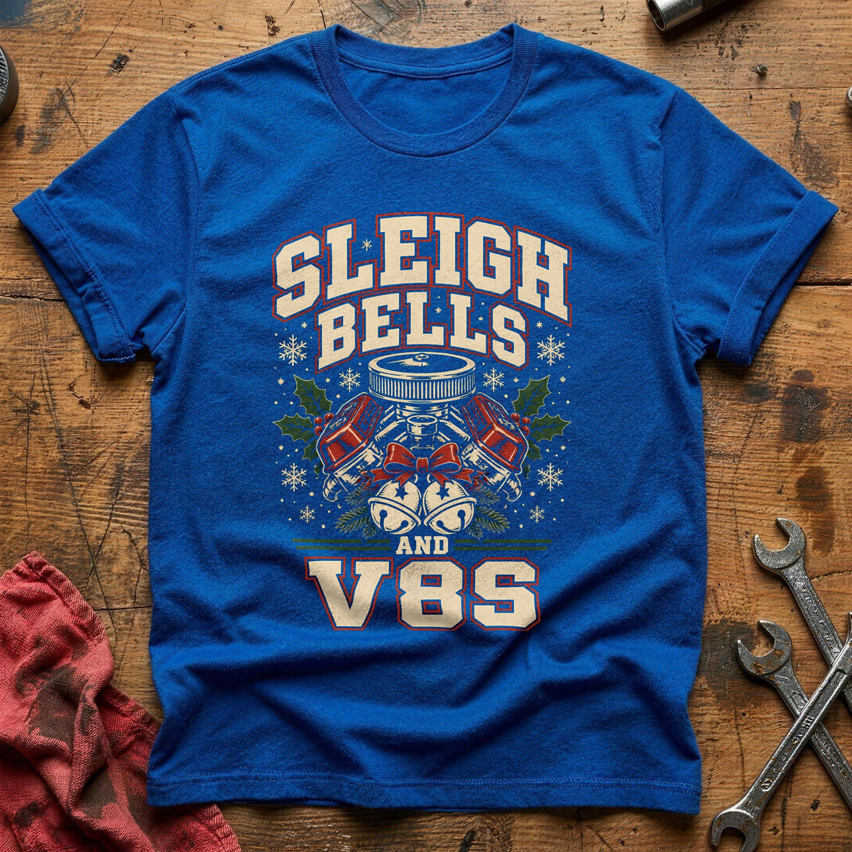 Sleigh Bells And V8s 30 T-Shirt - Royal