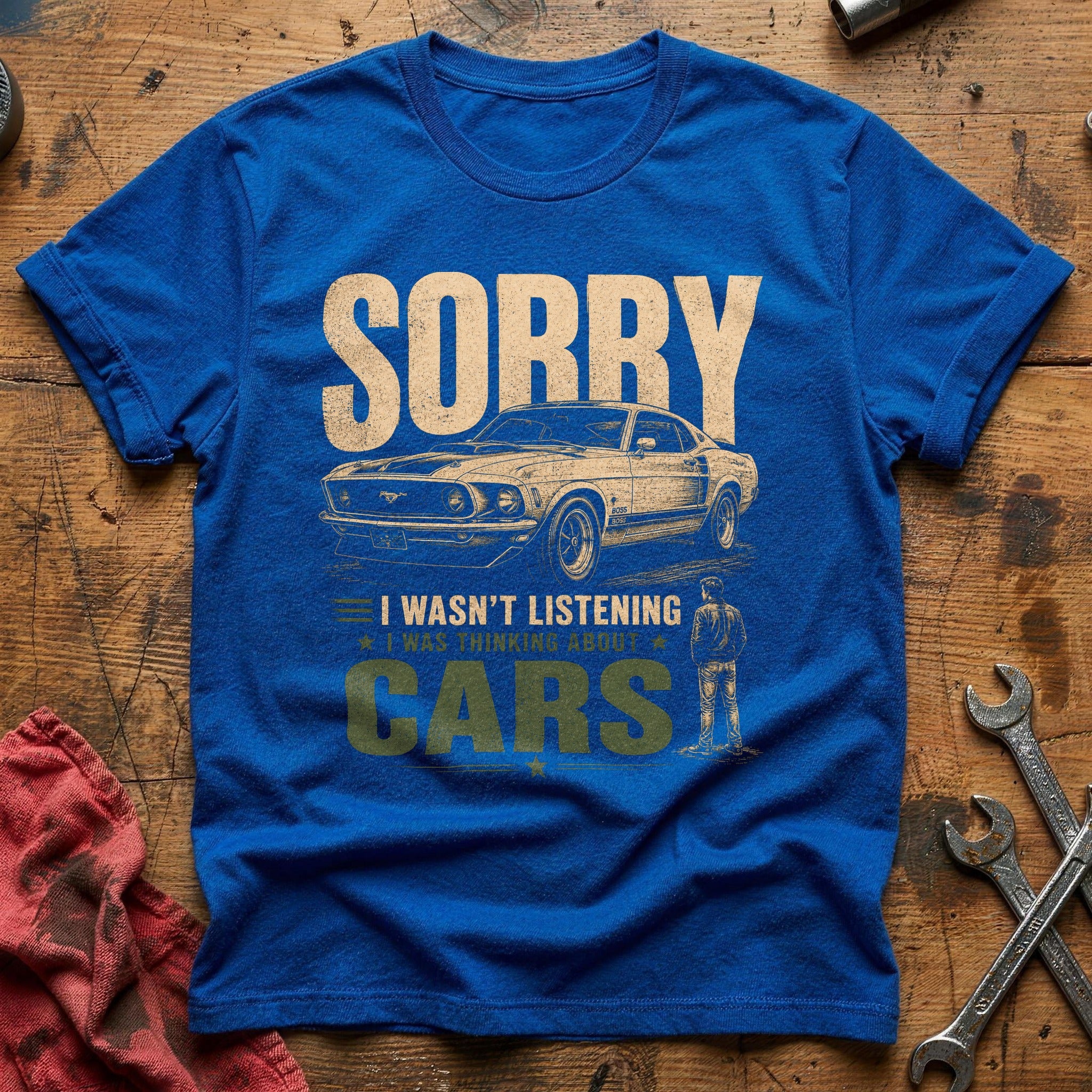 Sorry, Thinking About Cars T-Shirt - Royal