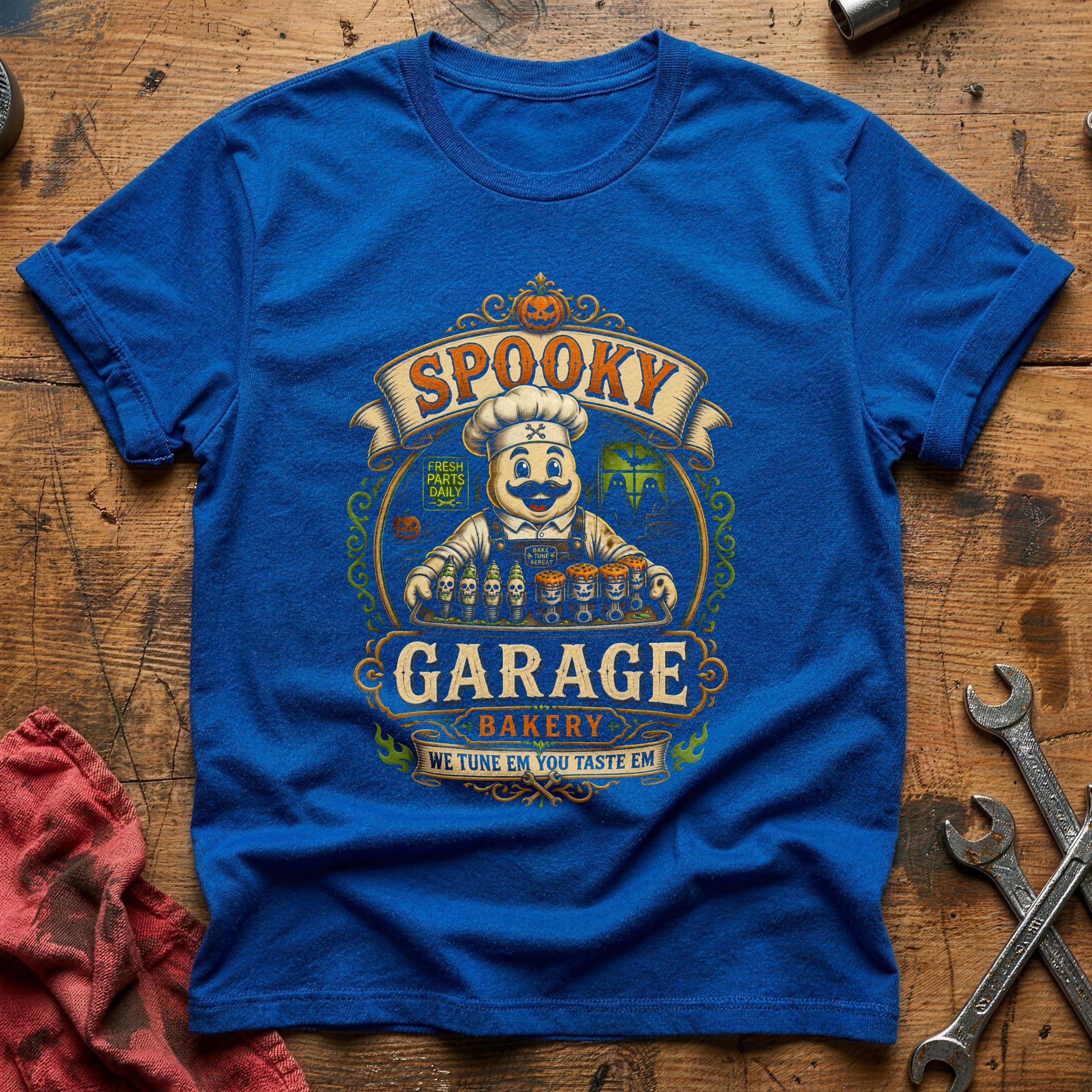 Spooky Garage Bakery 79 T-Shirt - Royal