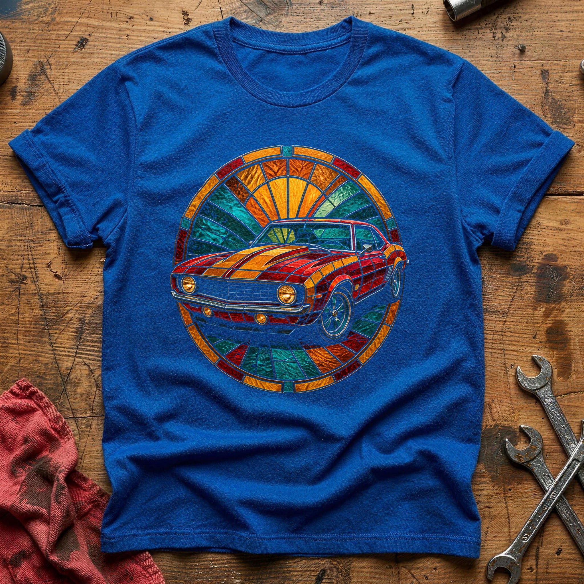 Stained Glass Muscle 21 T-Shirt - Royal