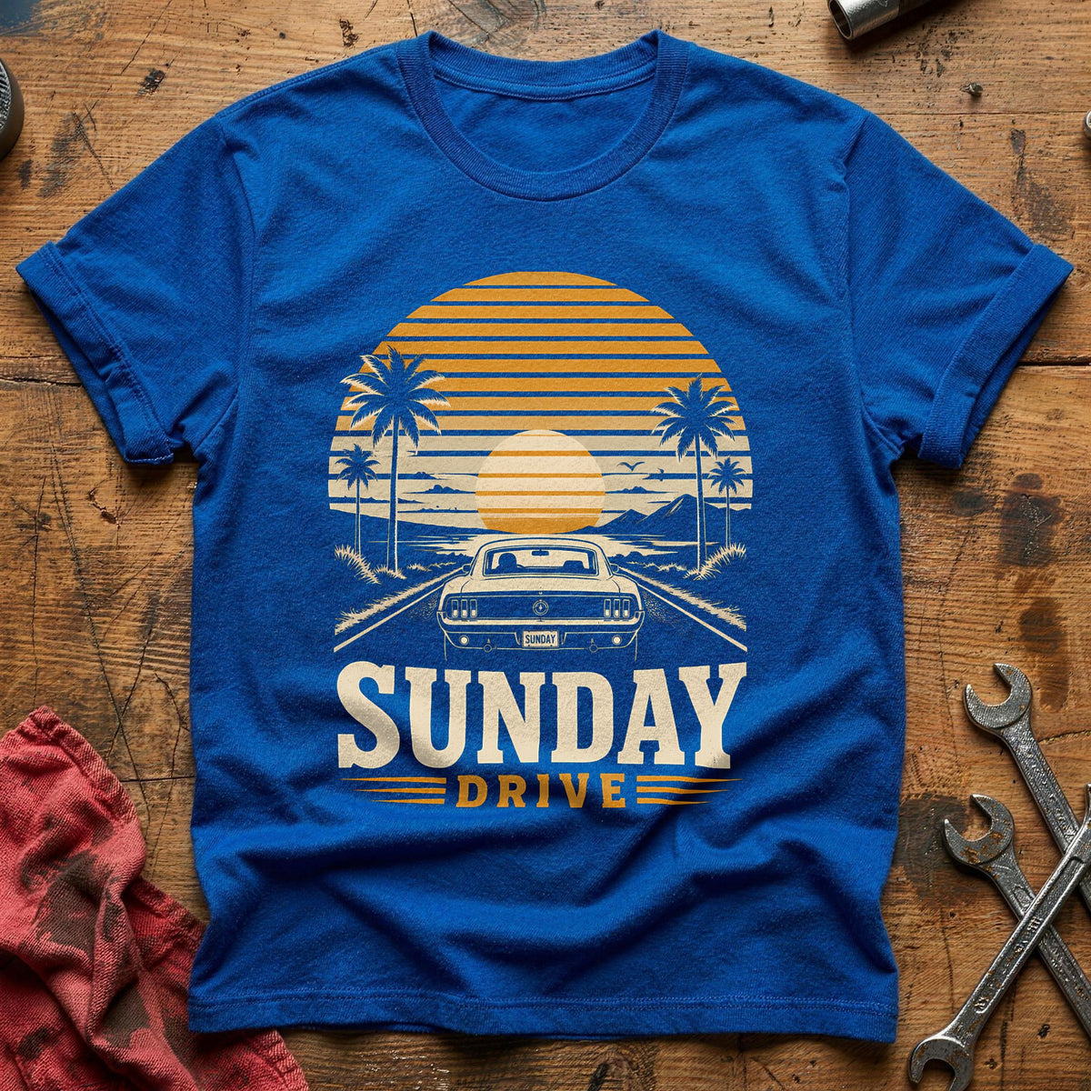 Sunday Drive Sunset 22 T-Shirt - Royal