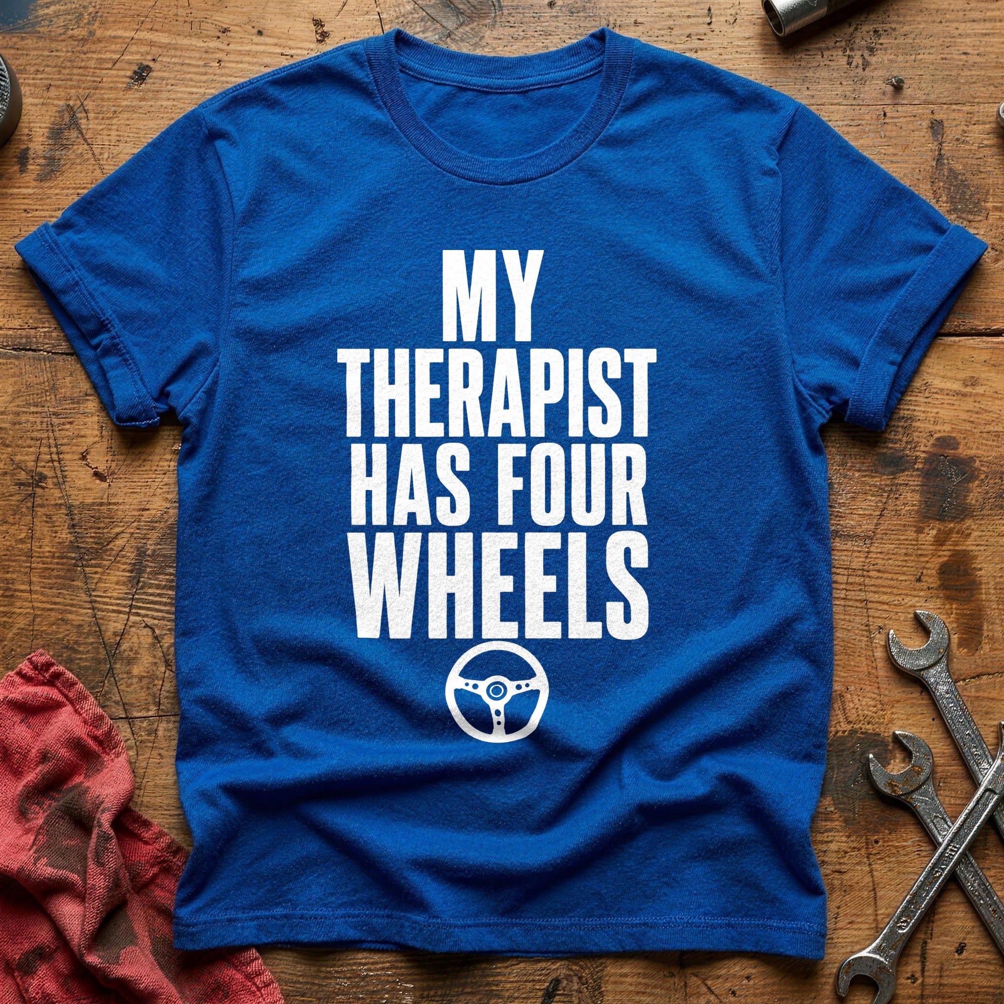 Therapist Four Wheels 95 T-Shirt - Royal