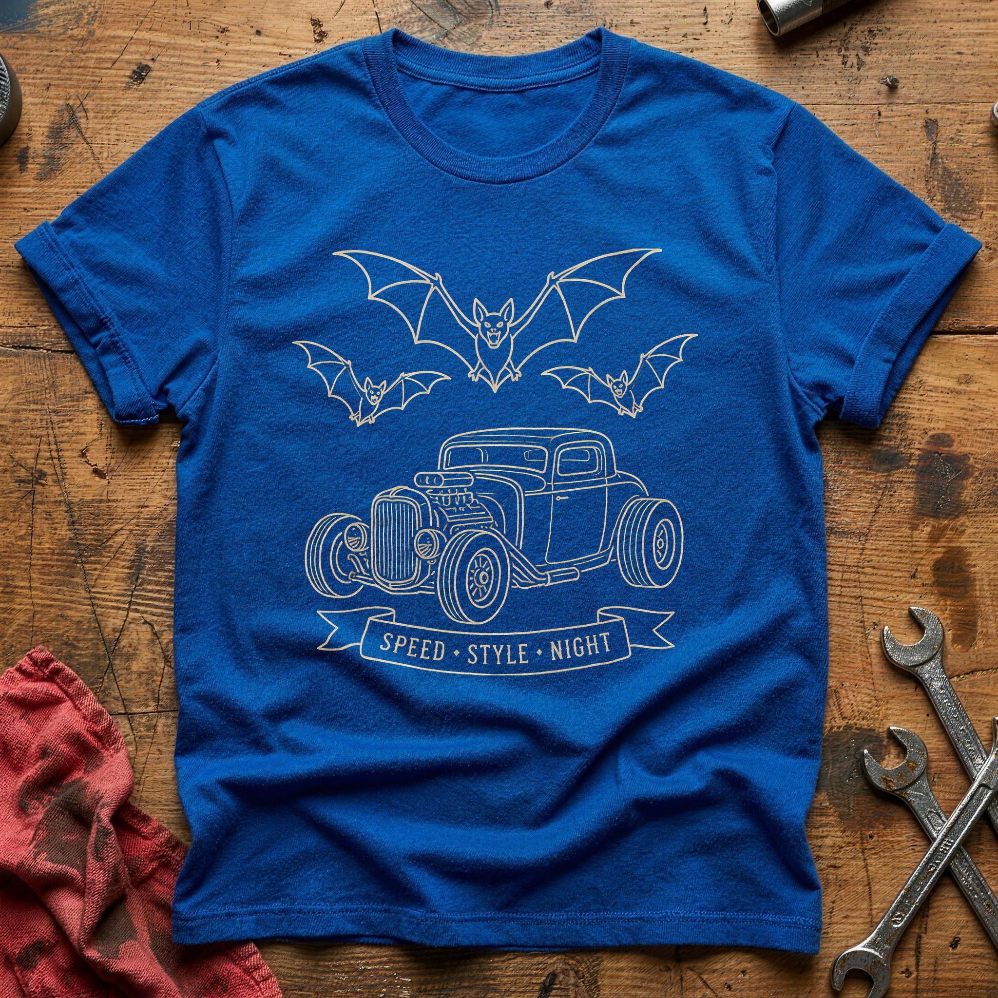 Three Bats Hotrod 71 T-Shirt - Royal
