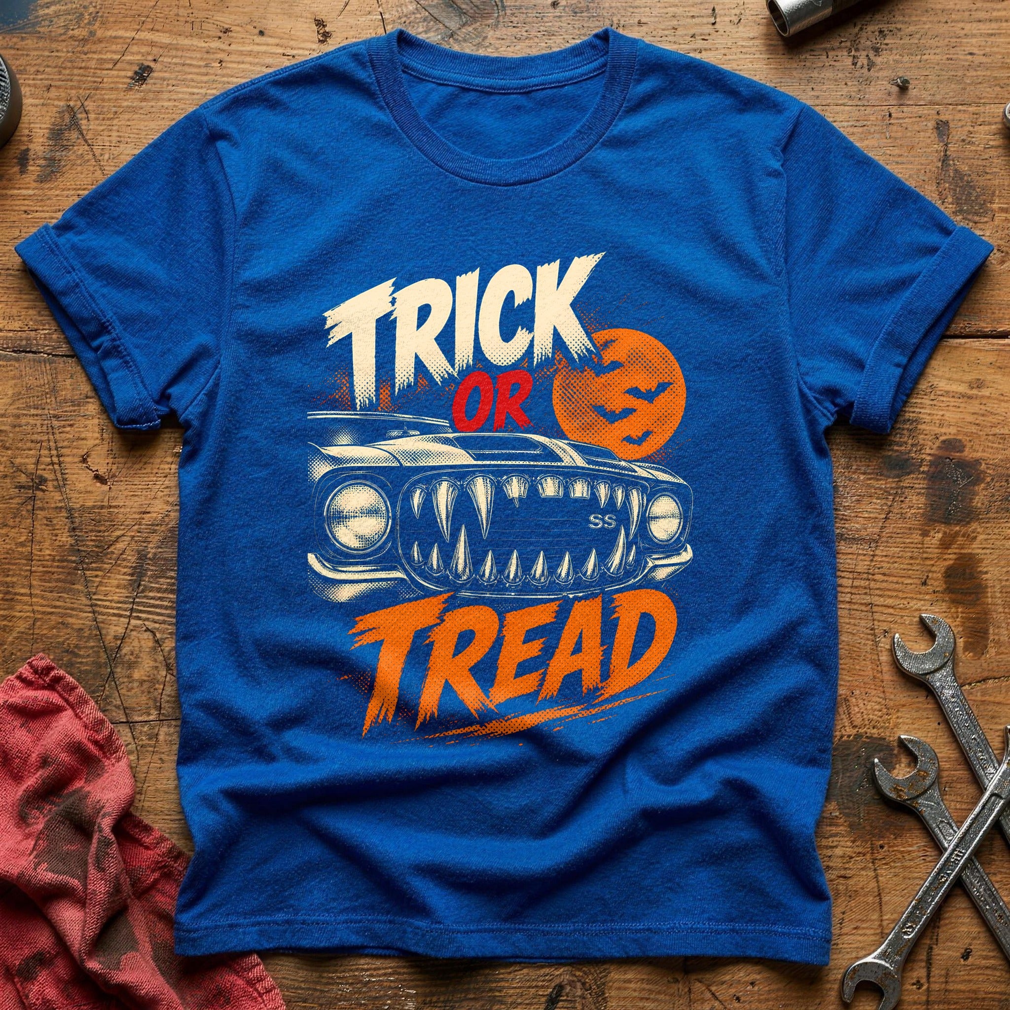 Trick Or Tread Fangs 19 T-Shirt - Royal