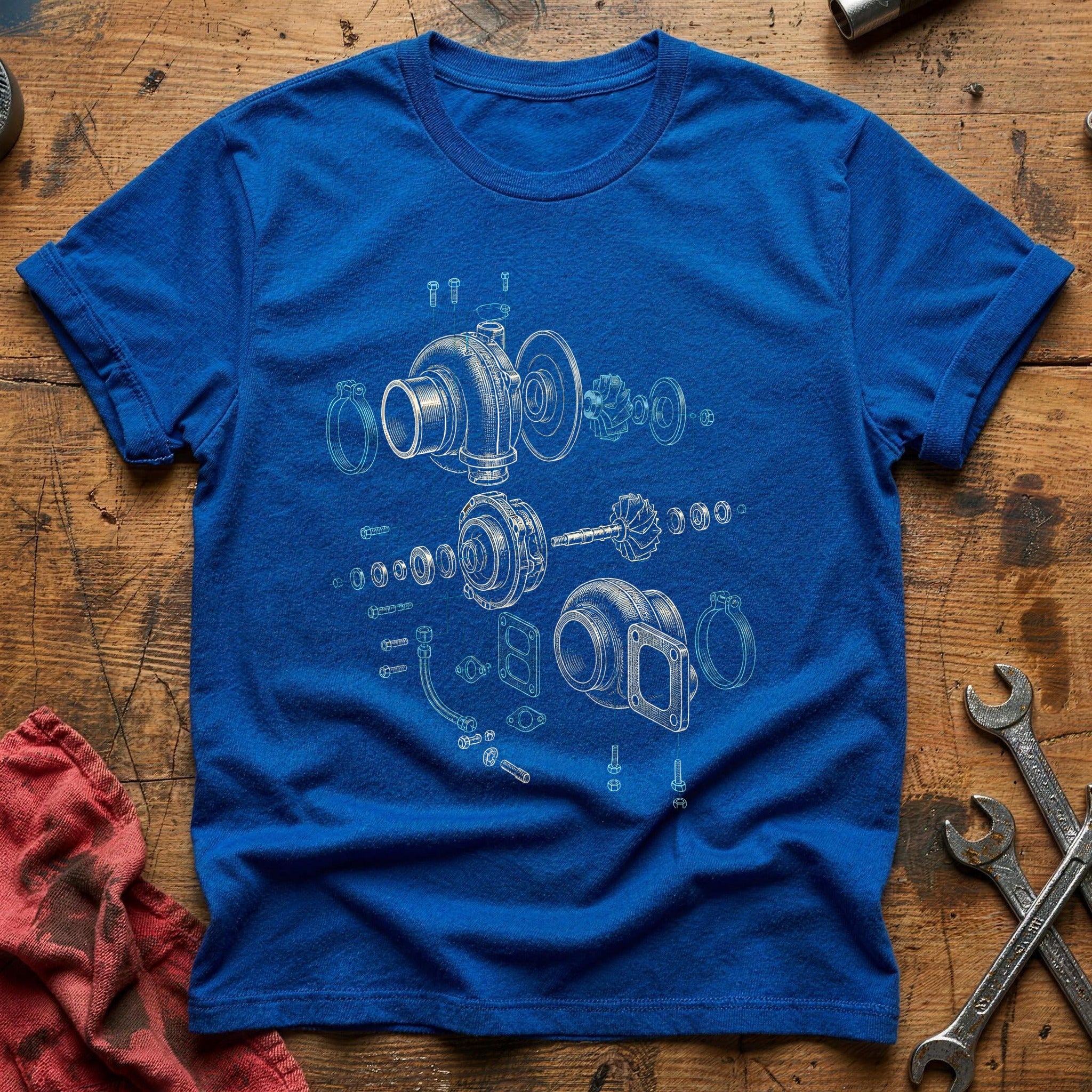 Turbo Schematic 57 T-Shirt - Royal