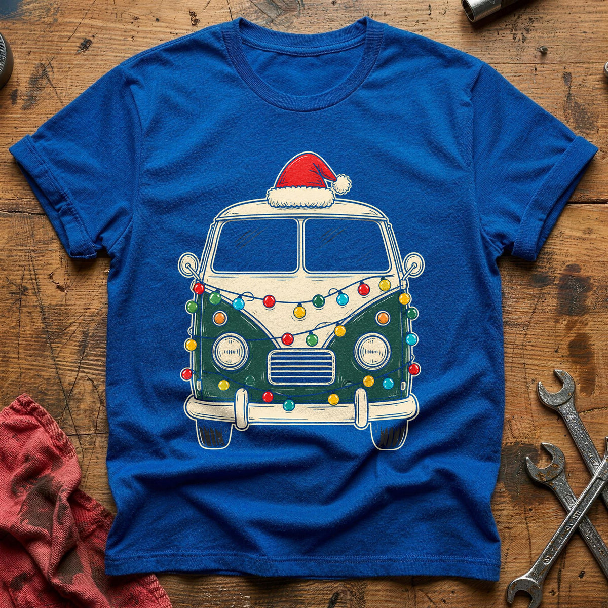 Van Christmas Lights 46 T-Shirt - Royal