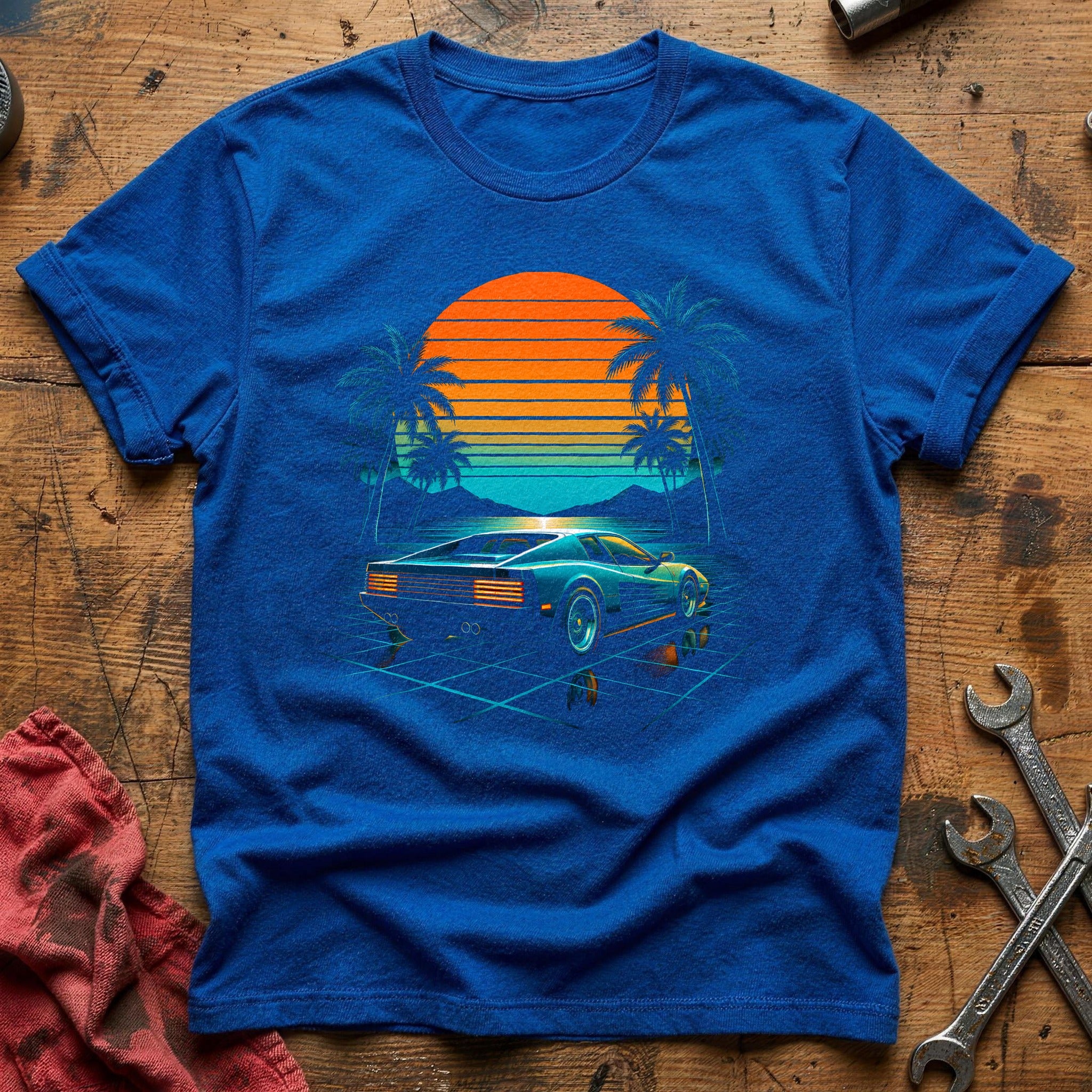 Vaporwave Car 50 T-Shirt - Royal