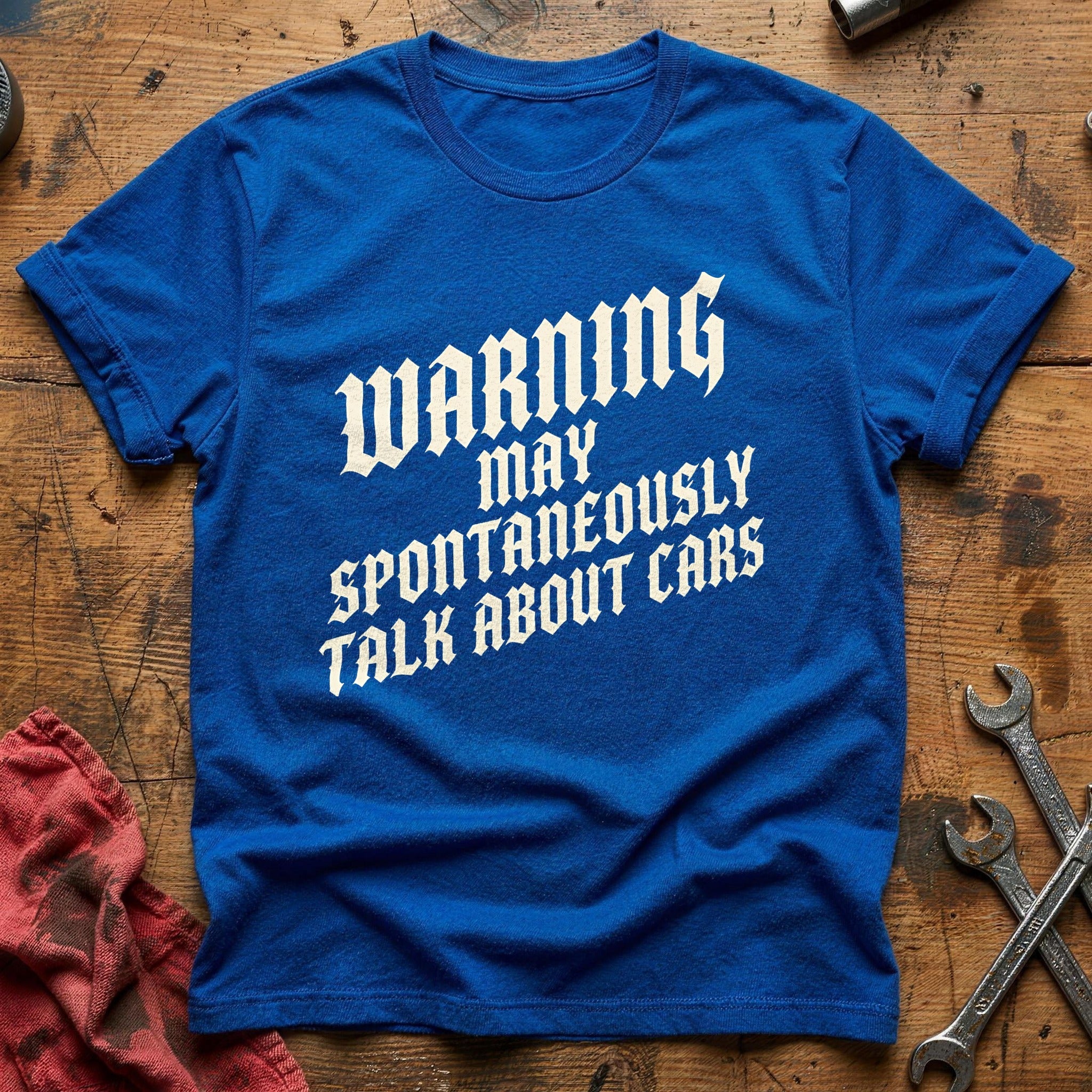 Warning May Spontaneously Talk About Cars 88 T-Shirt - Royal