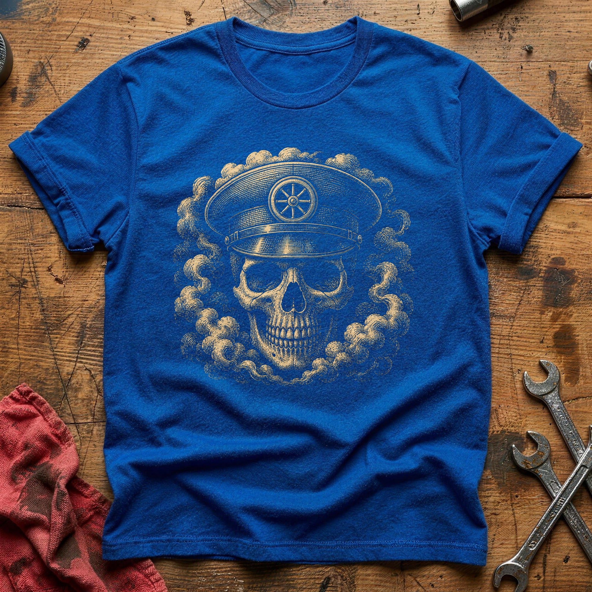 Wheel Cap Skull T-Shirt - Royal