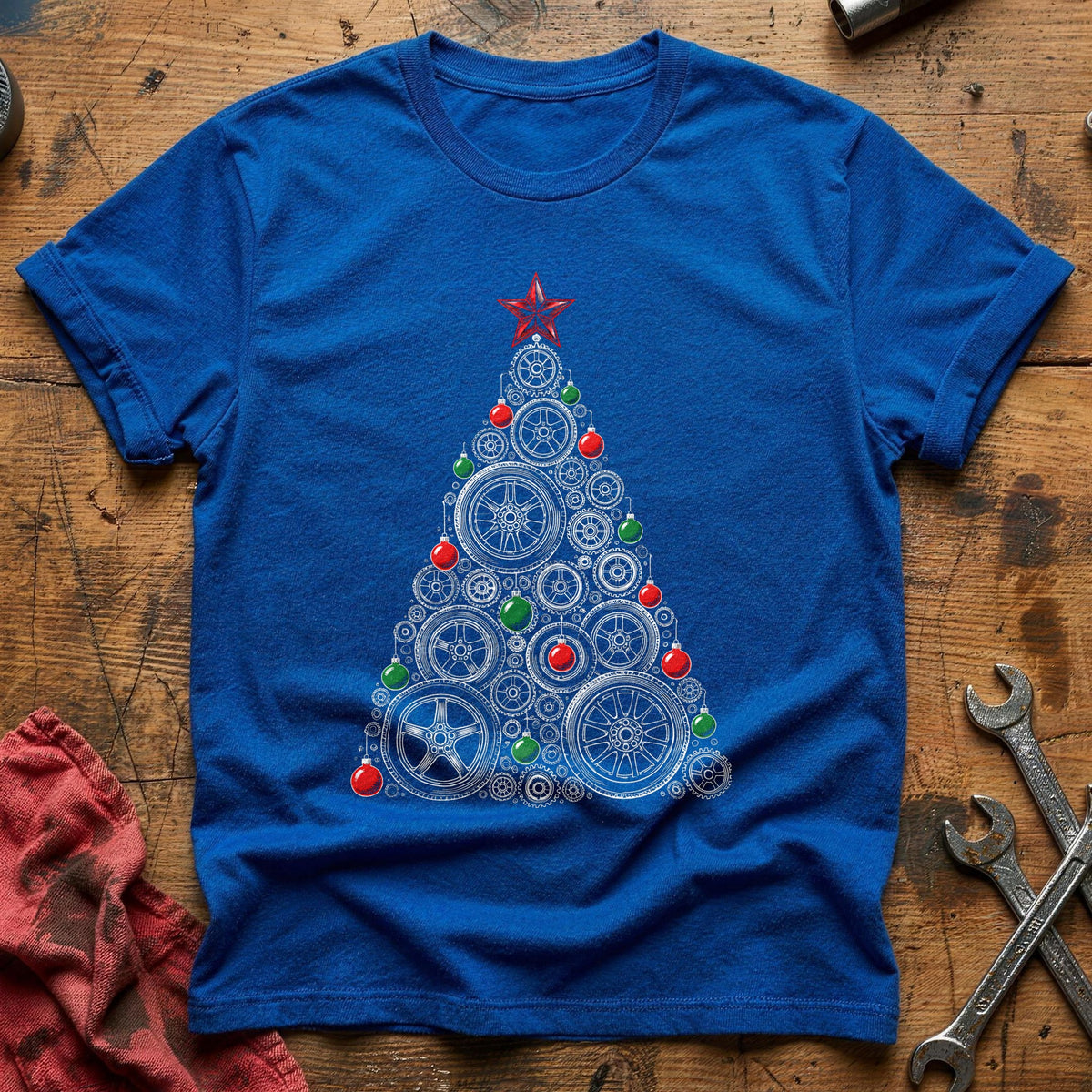 Wheels Gears Tree 88 T-Shirt - Royal