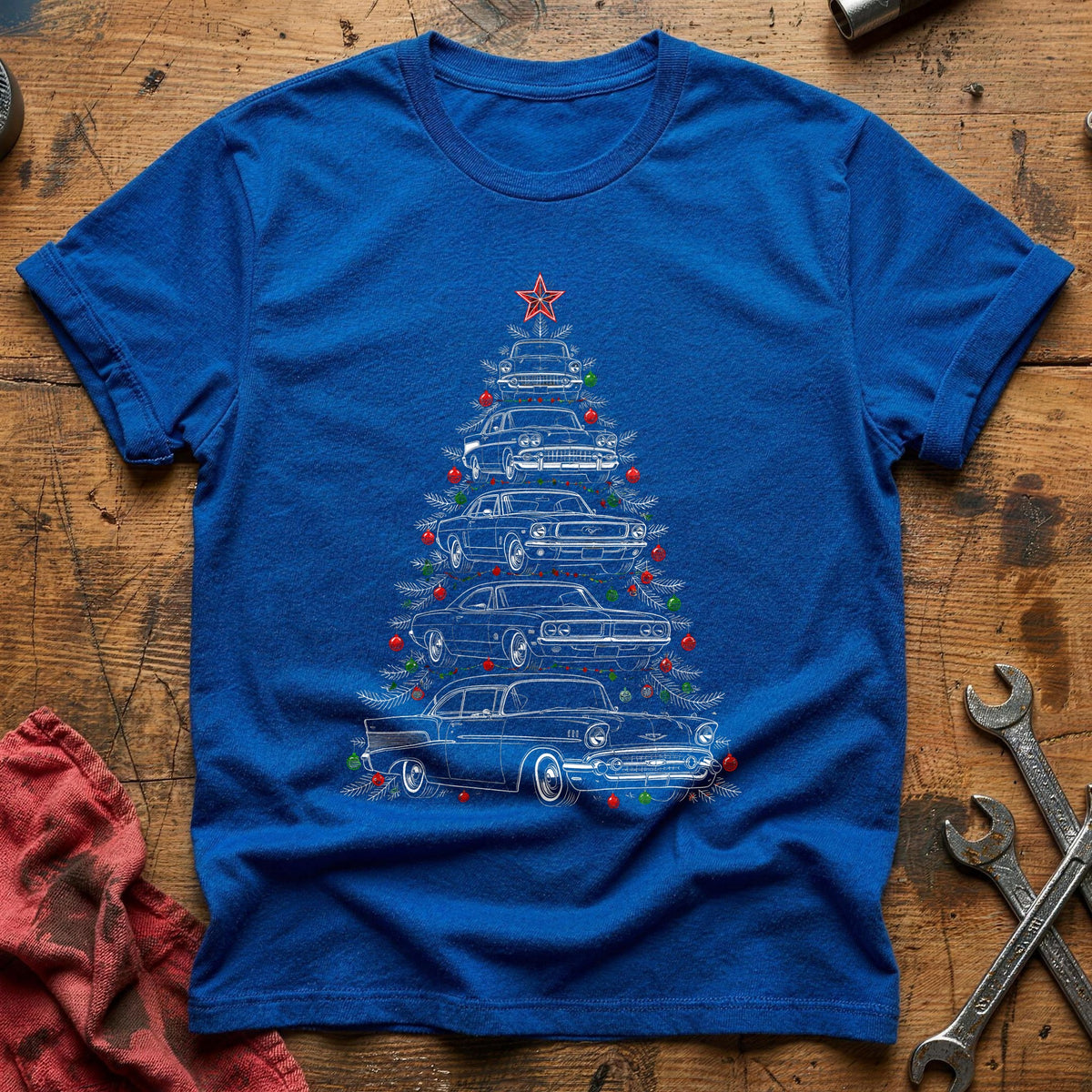 Whiteline Car Tree Baubles 27 T-Shirt - Royal