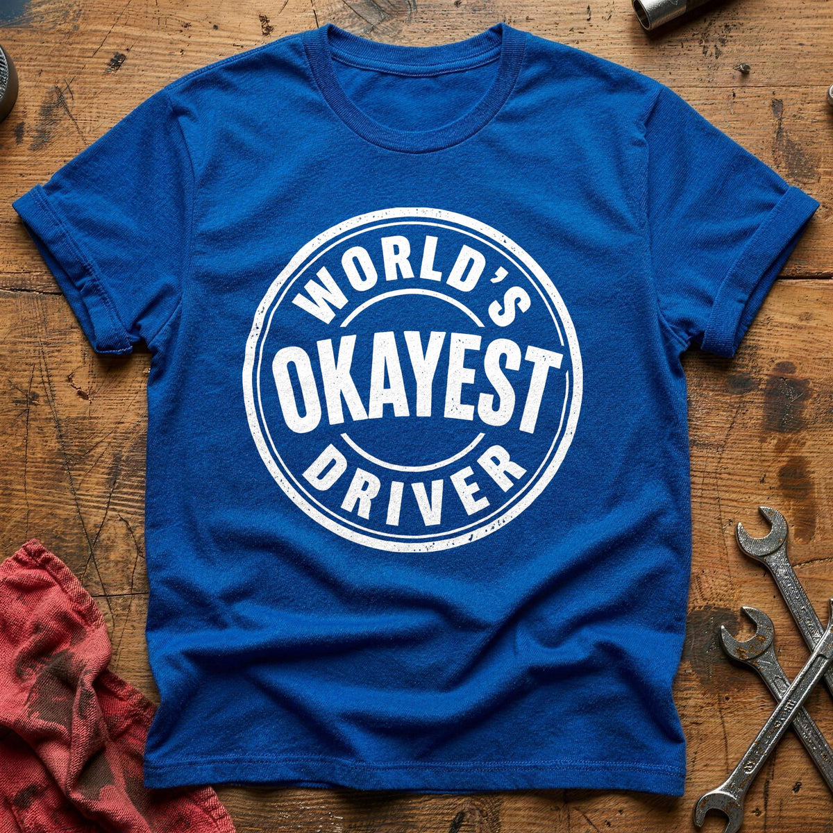 World's Okayest Driver 43 T-Shirt - Royal