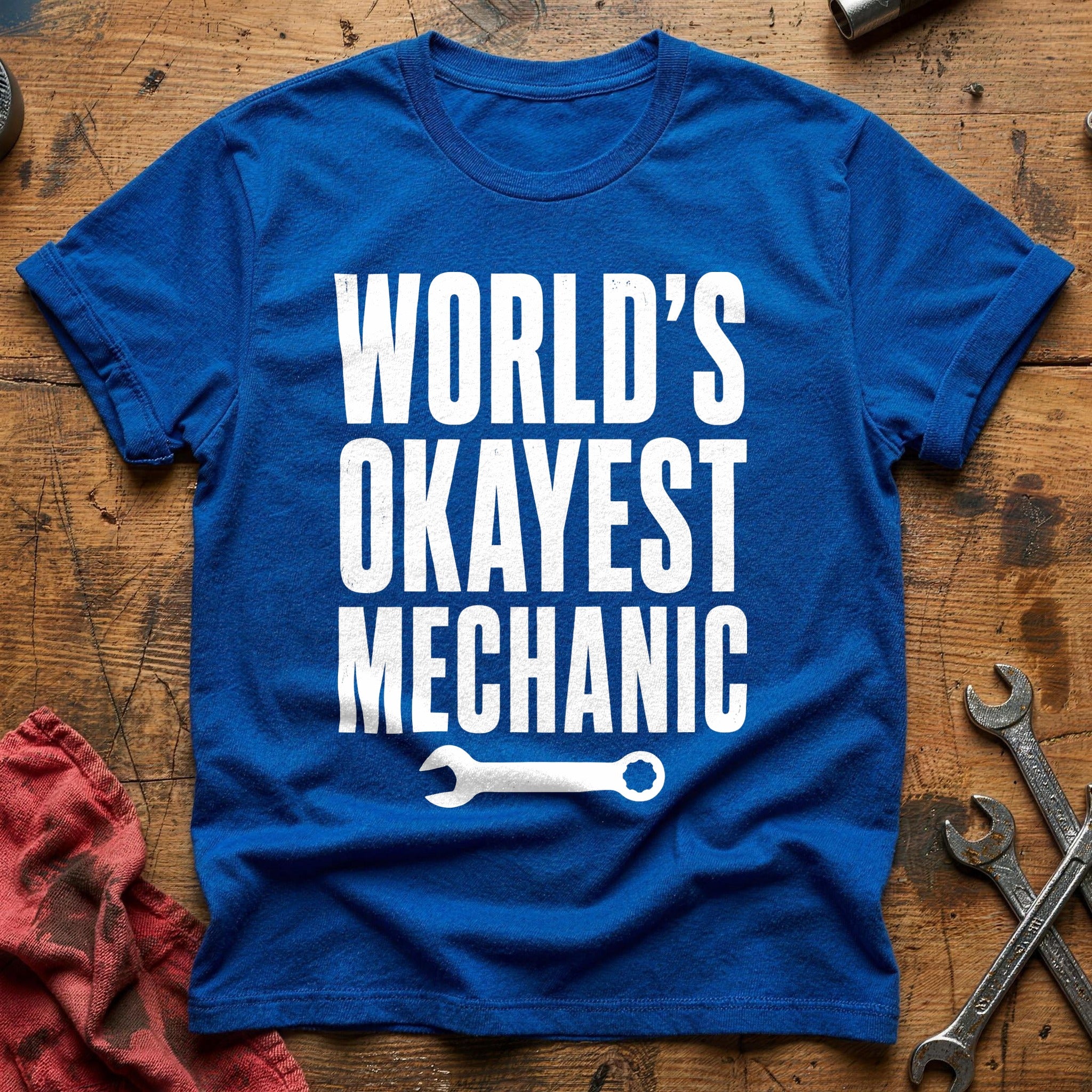 Worlds Okayest Mechanic 30 T-Shirt - Royal