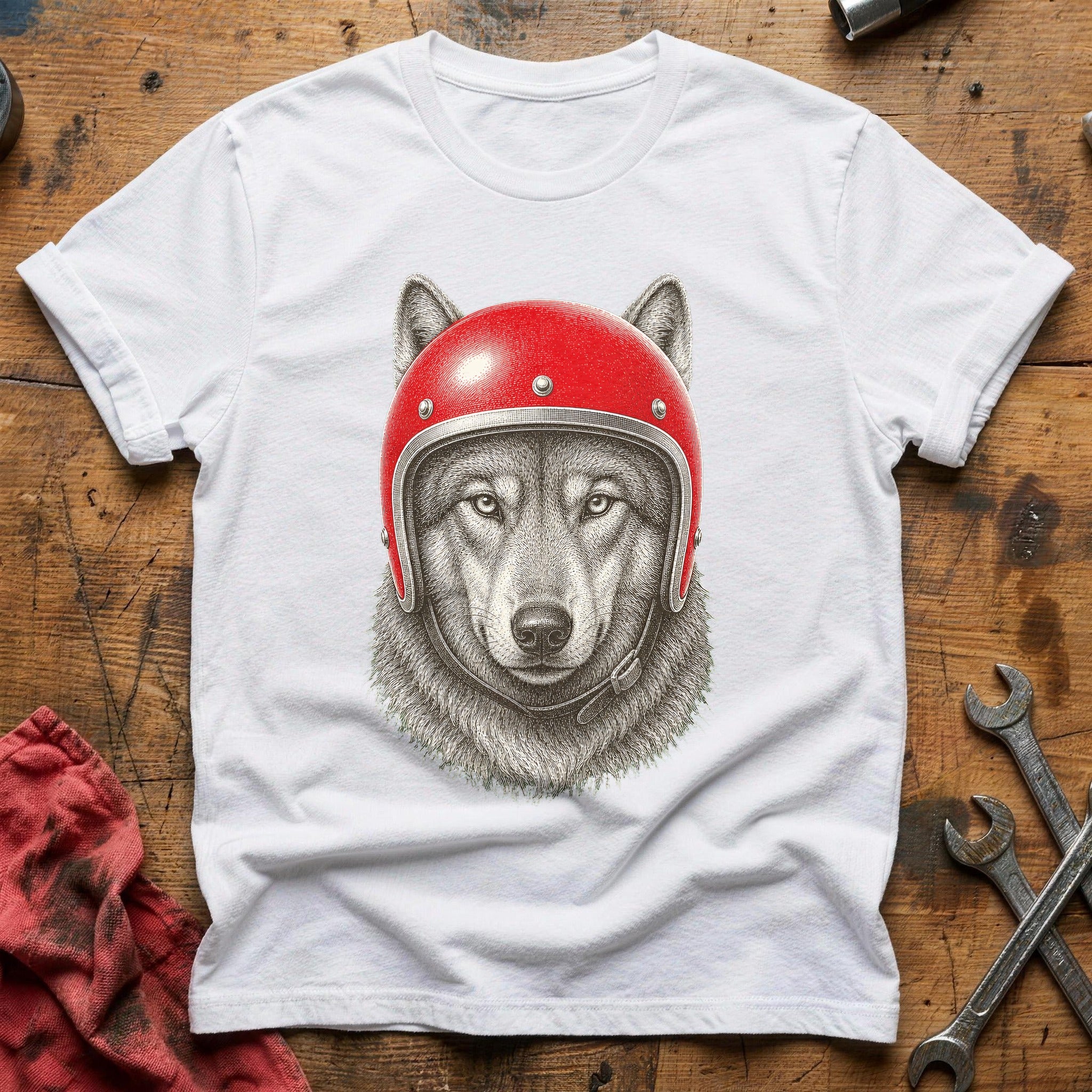 Full Throttle Wolf T-Shirt - White