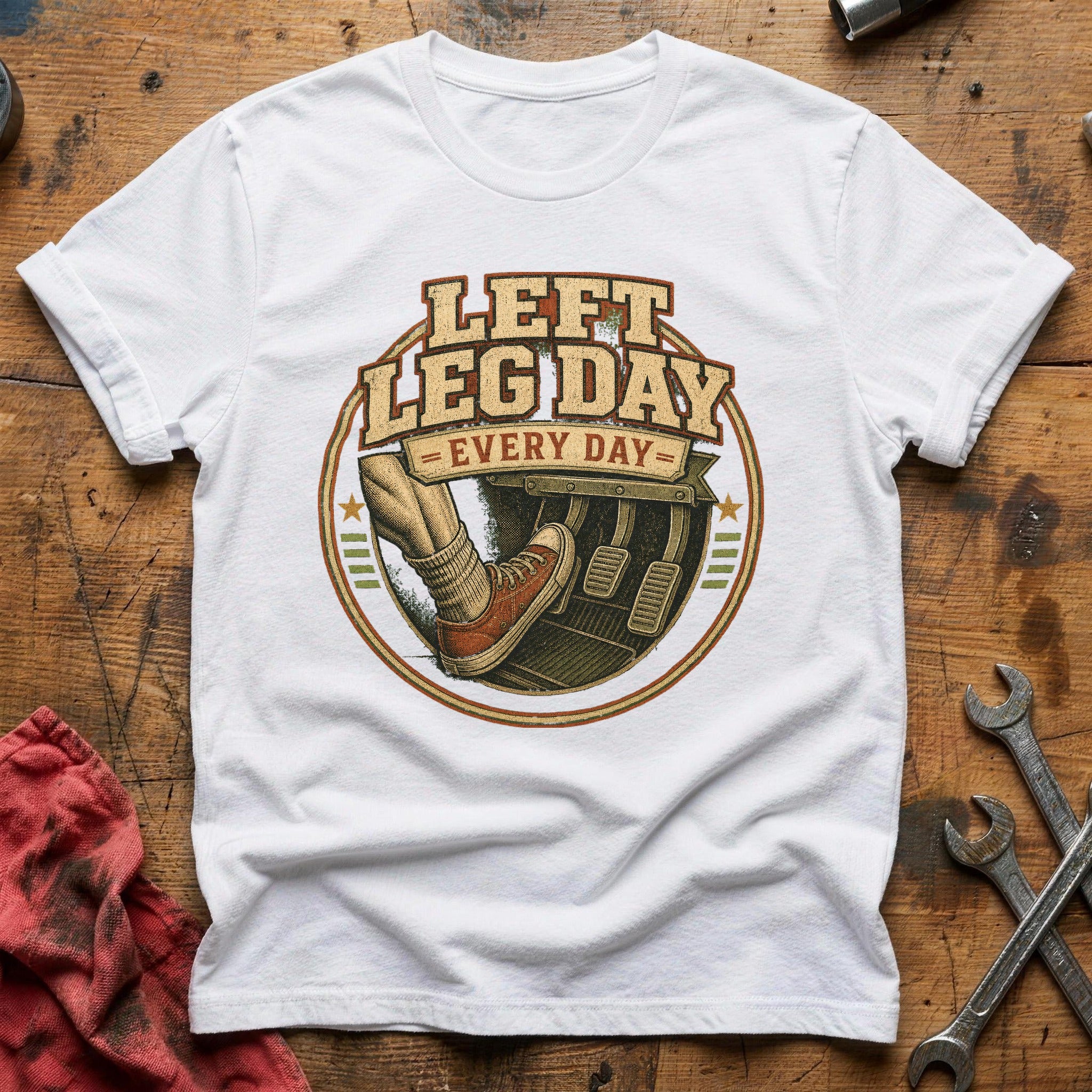 Left Leg Day T-Shirt - White
