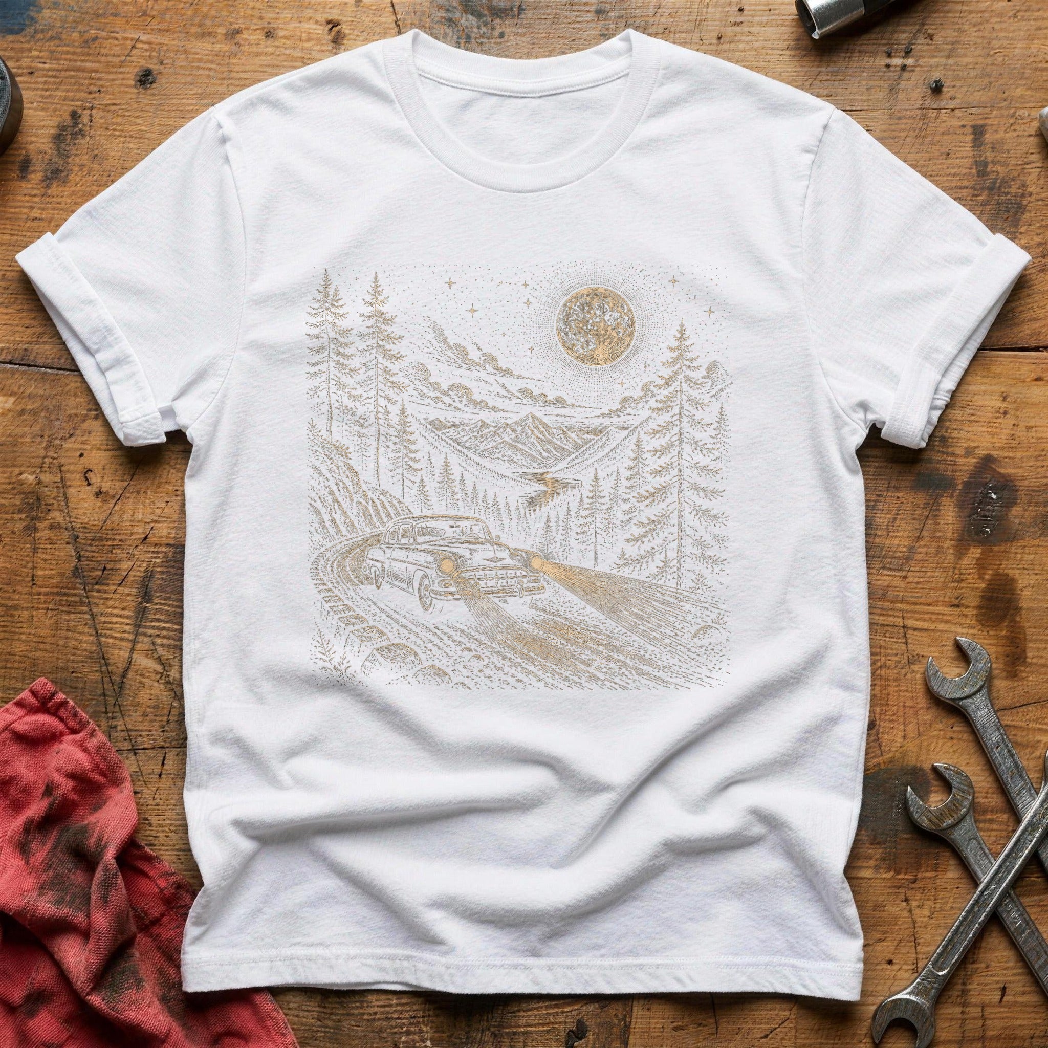 Midnight Mountain Escape T-Shirt - White