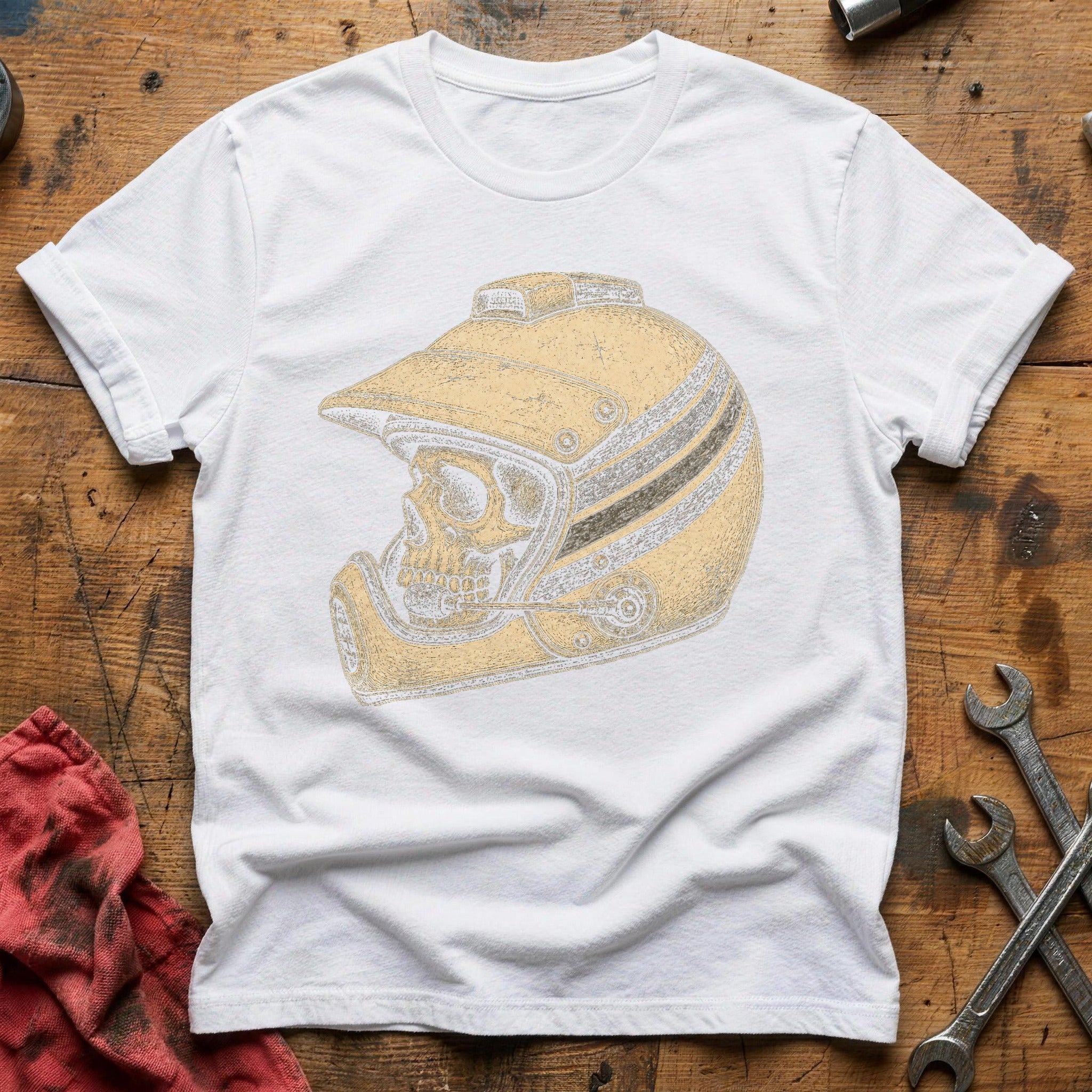 Rally Helmet Bones T-Shirt - White