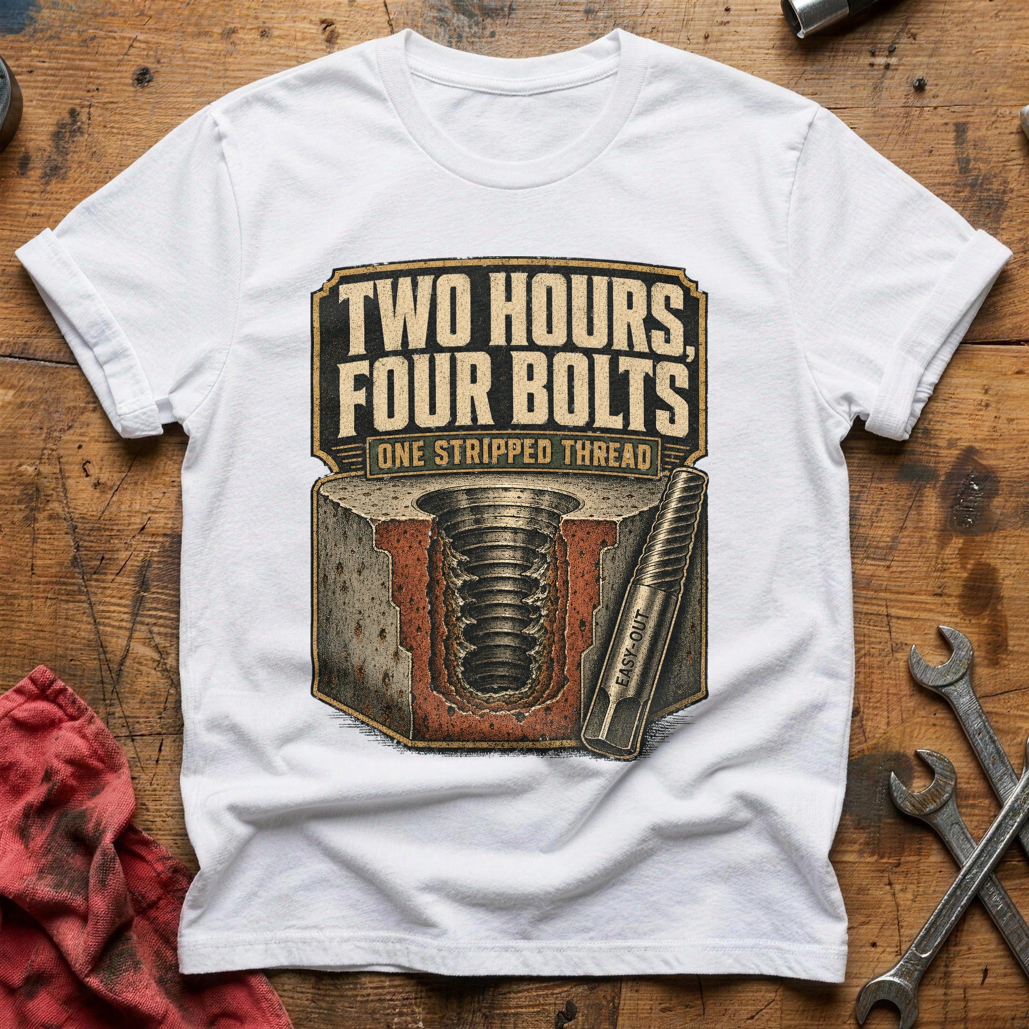 Stripped Bolt Blues T-Shirt - White
