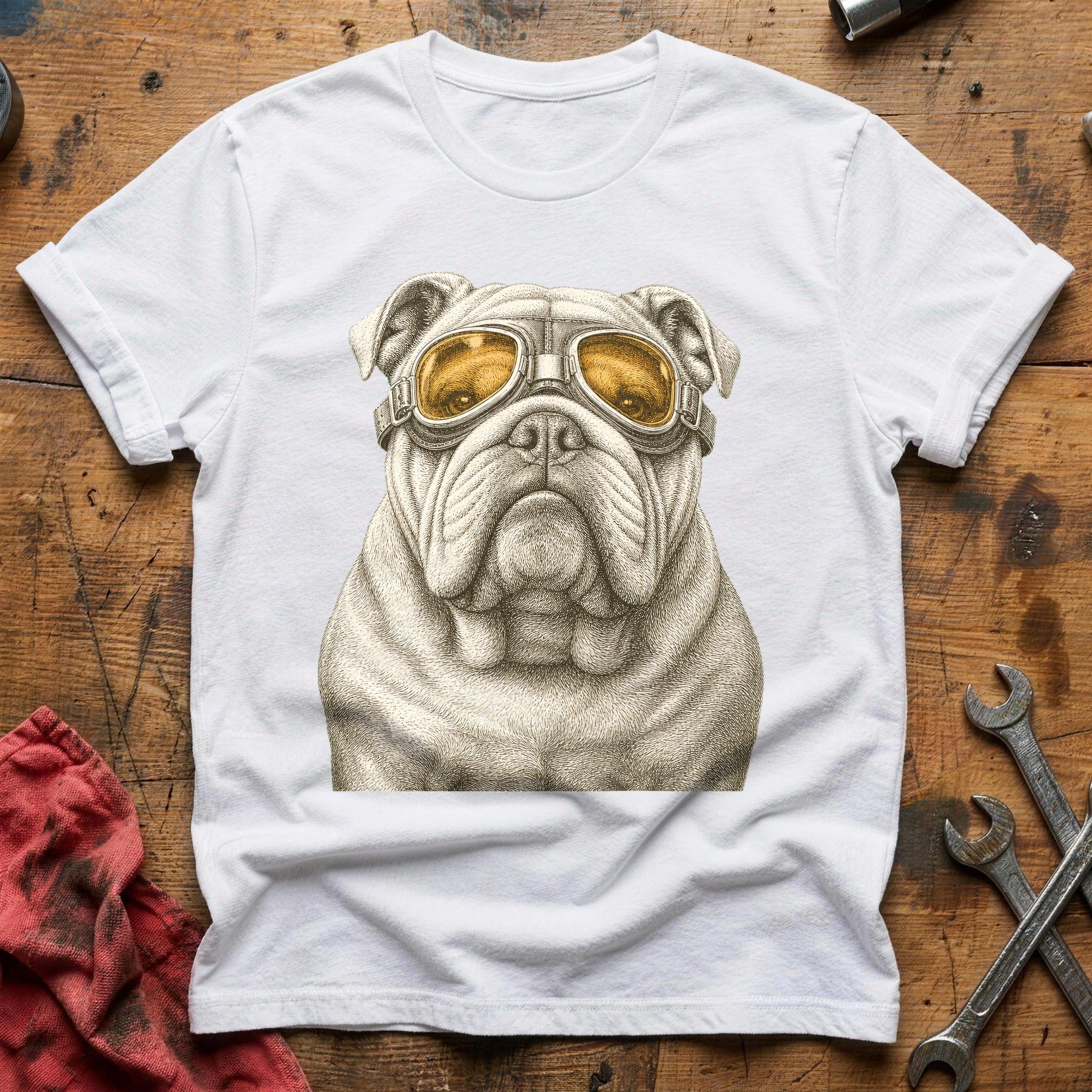Throttle Bulldog T-Shirt - White