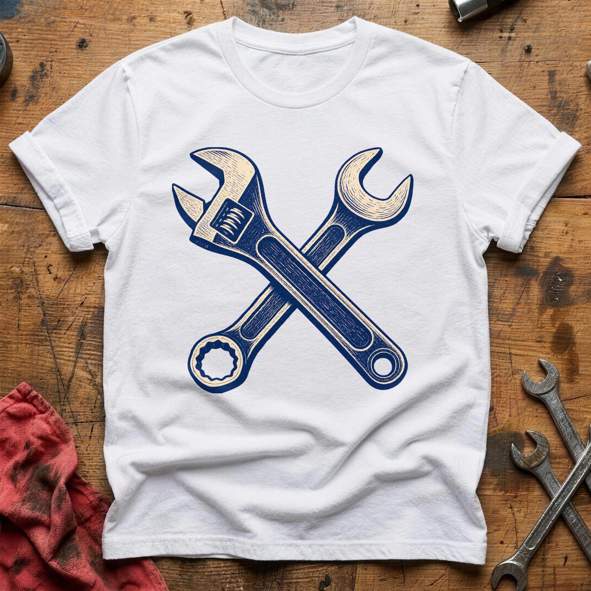 Two-Wrench Garage T-Shirt - White